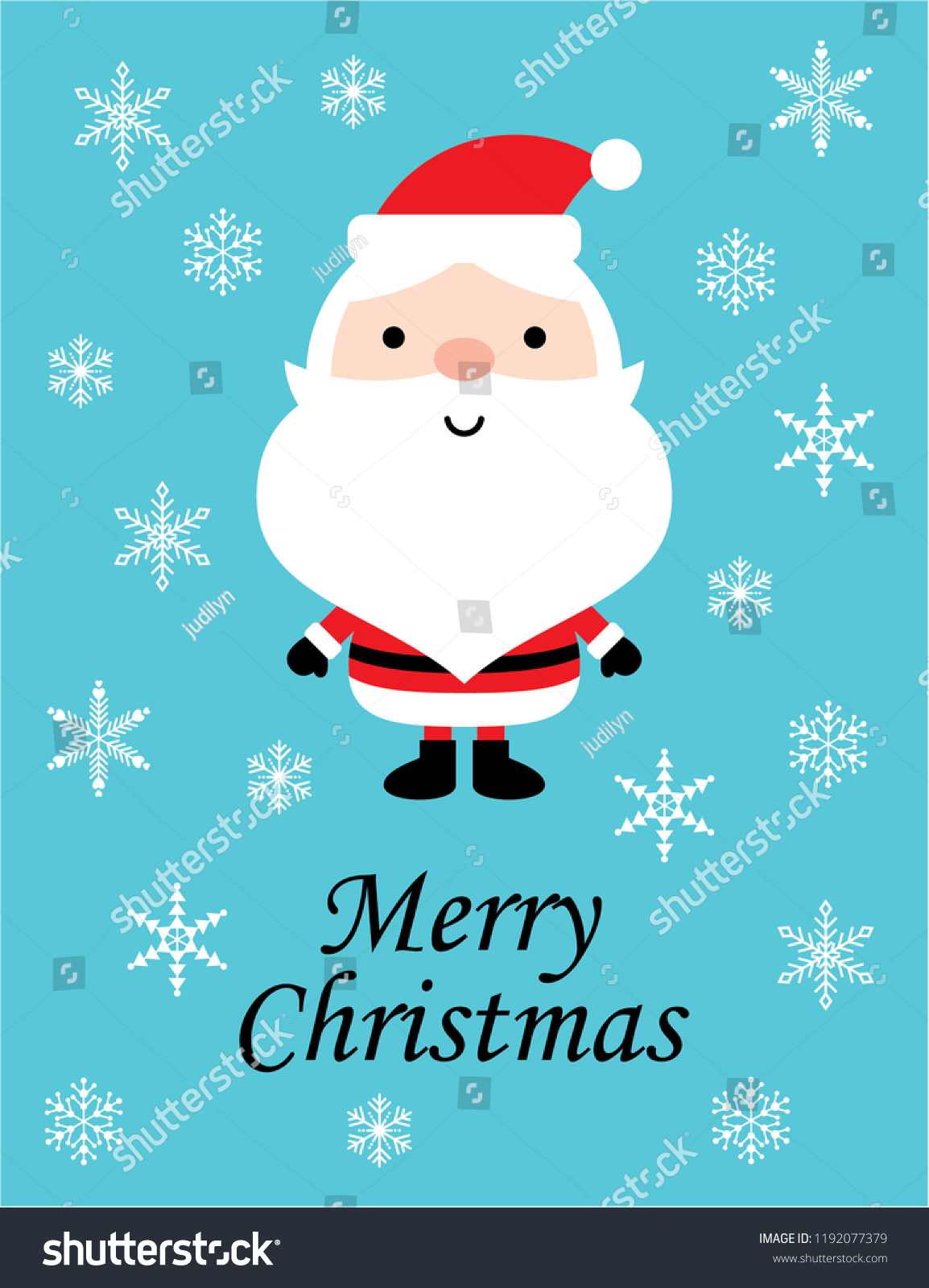 Cute Santa Claus Merry Christmas Greeting Stock Vector Royalty Free 1192077379 Shutterstock 2968