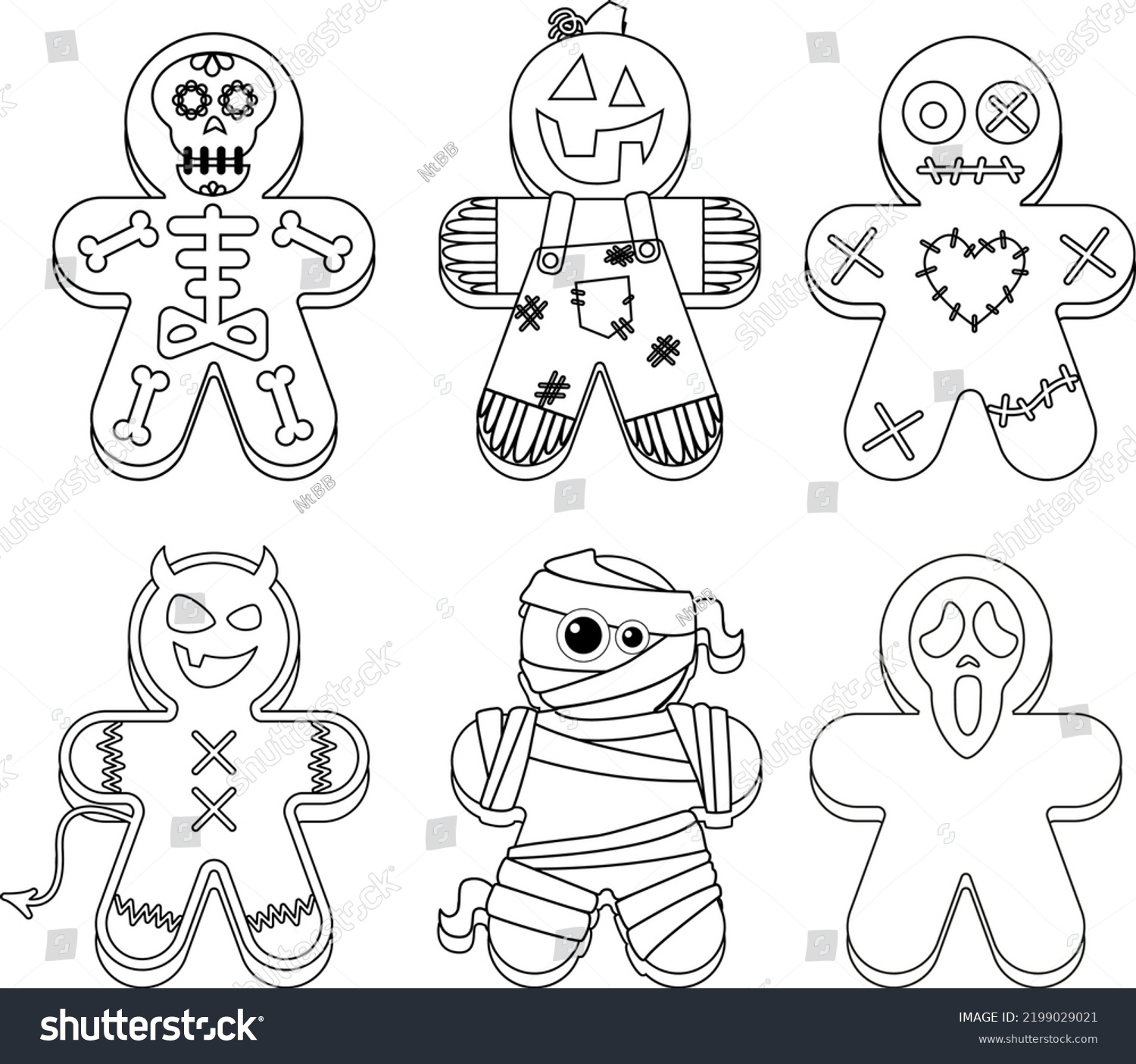 SVG of Cute scarecrow halloween. Halloween dessert. Trick or treat. Vector homemade baked food with sugar, bakery Halloween dessert. Trick or treat confectionery, pastry ginger cookies svg