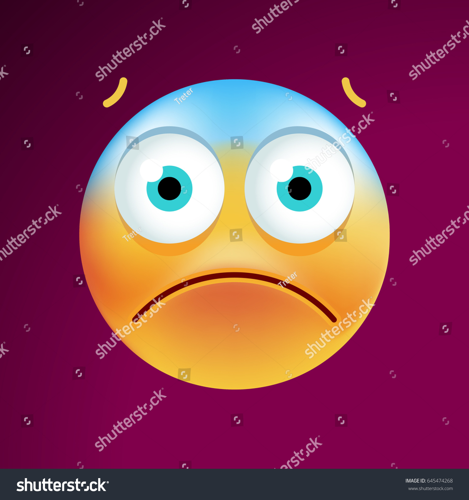 Cute Scared Emoticon On Black Background Vector De Stock Libre De Regal As