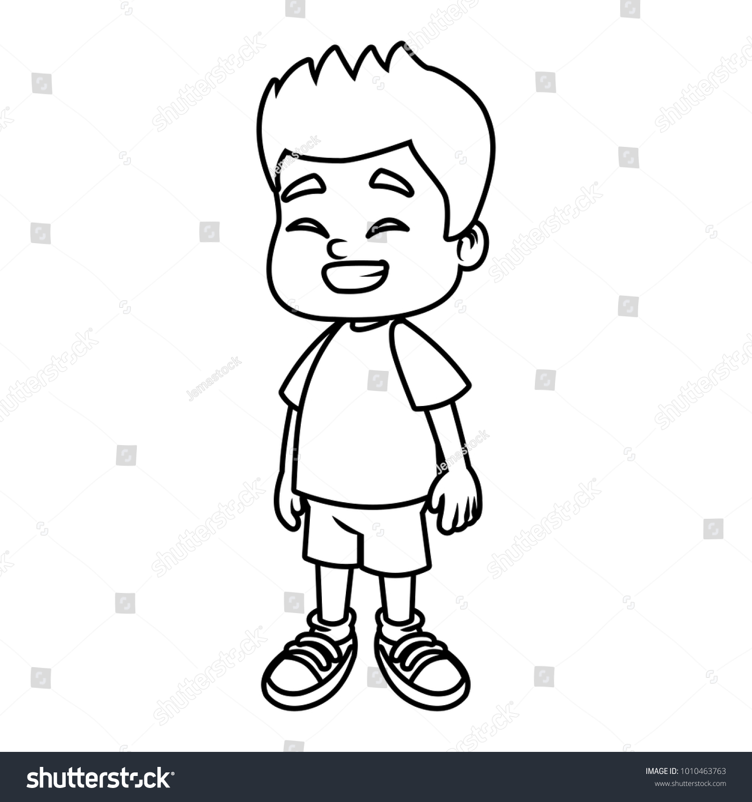 Cute School Boy Cartoon Stock Vector (Royalty Free) 1010463763 ...