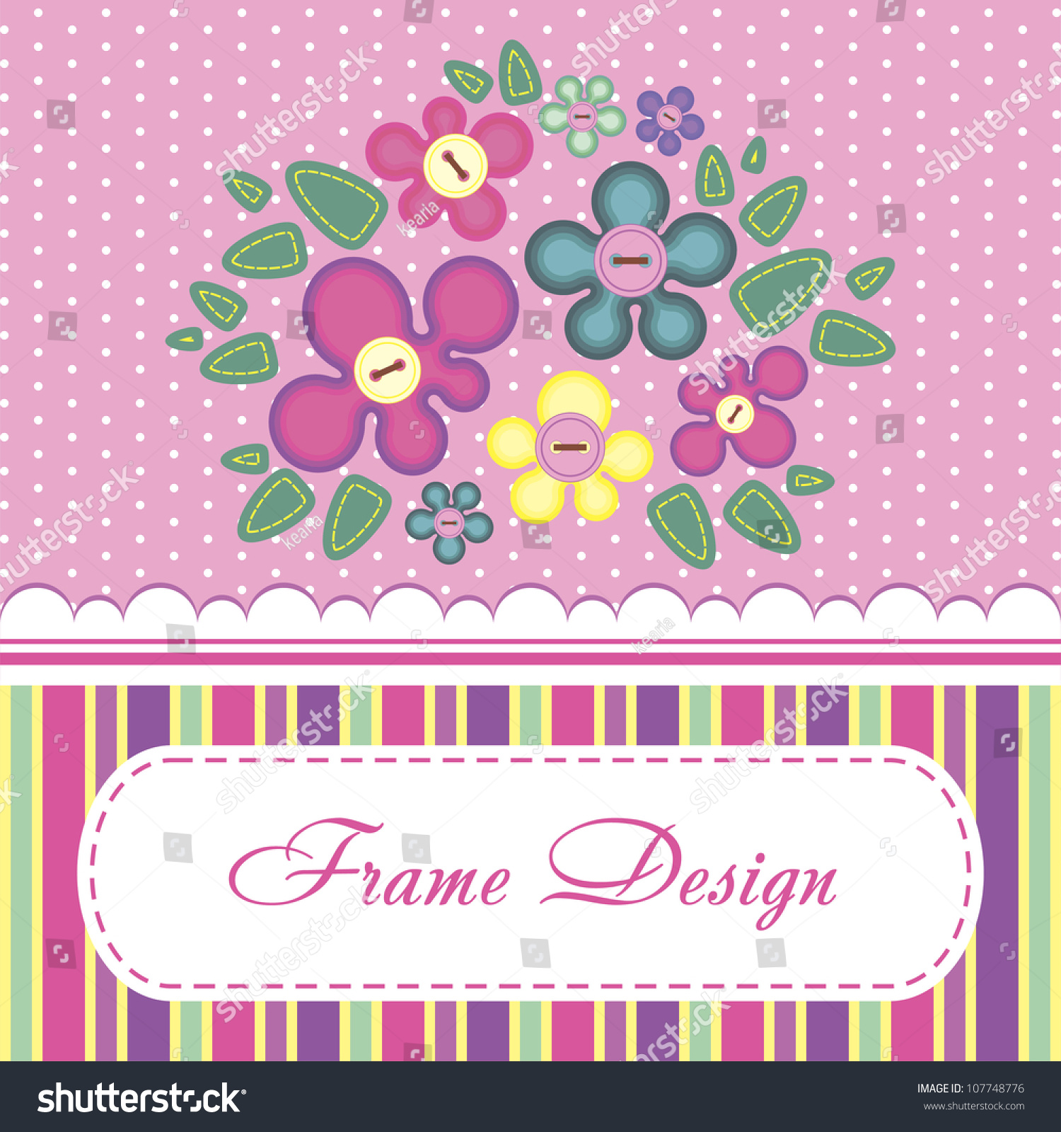 Cute Scrapbook Frame Design. Vector Illustration - 107748776 : Shutterstock