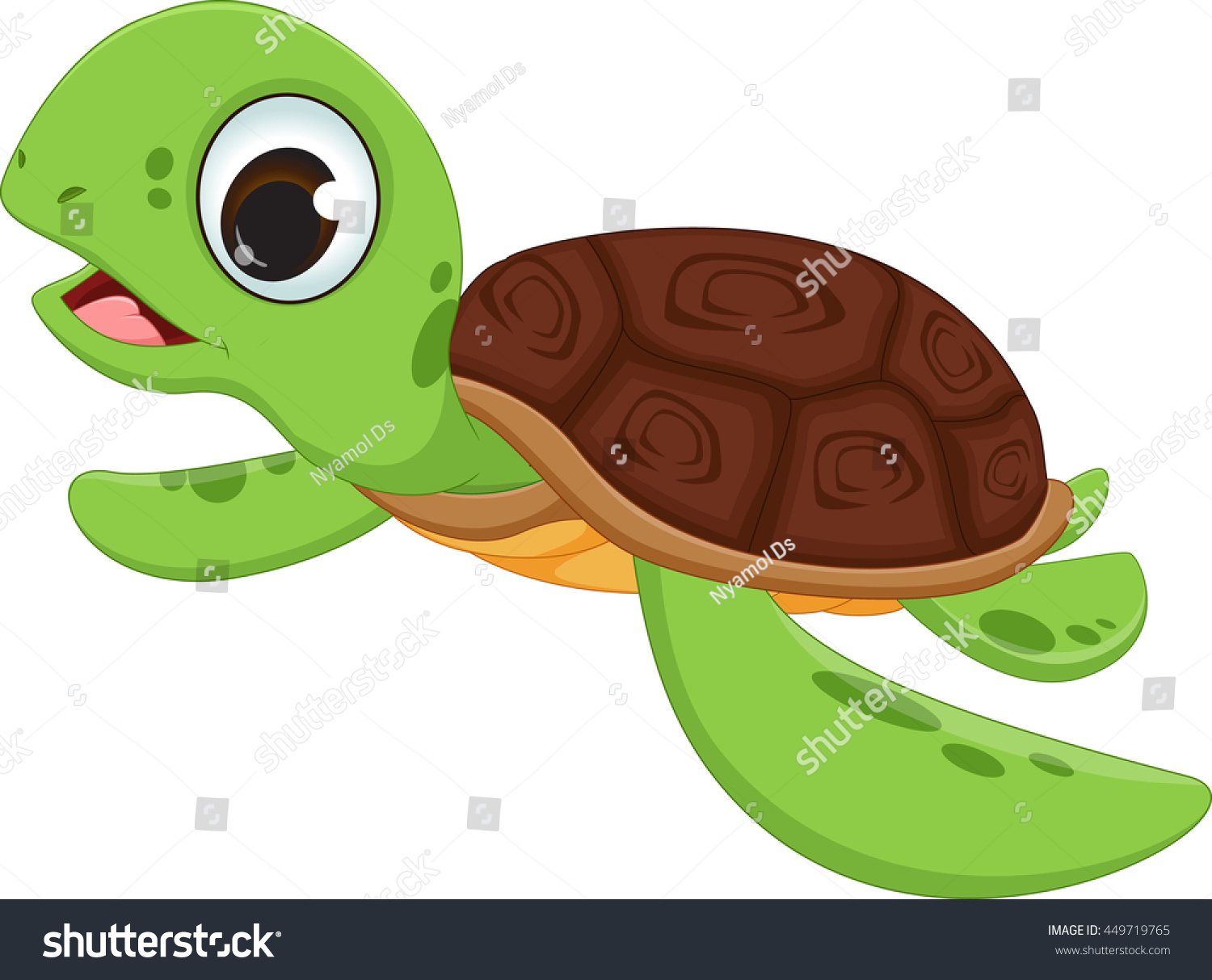 Cute Cartoon Sea Turtles