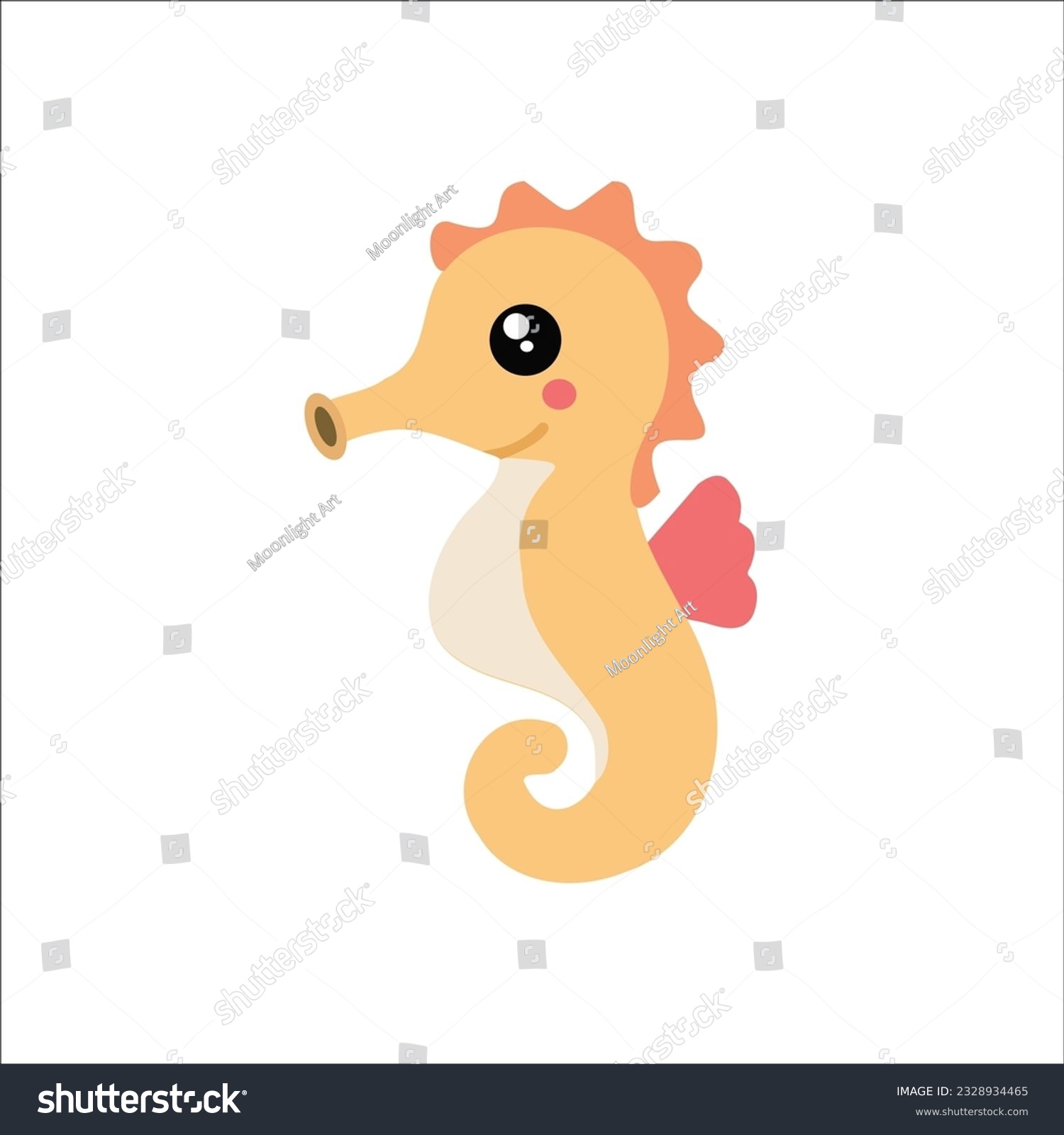 SVG of Cute Seahorse SVG, Digital download Cricut, Silhouette, Cut Files, Layered, Cartoon clipart, Great for nursery or baby shower, Svg Files for Cricut
 svg