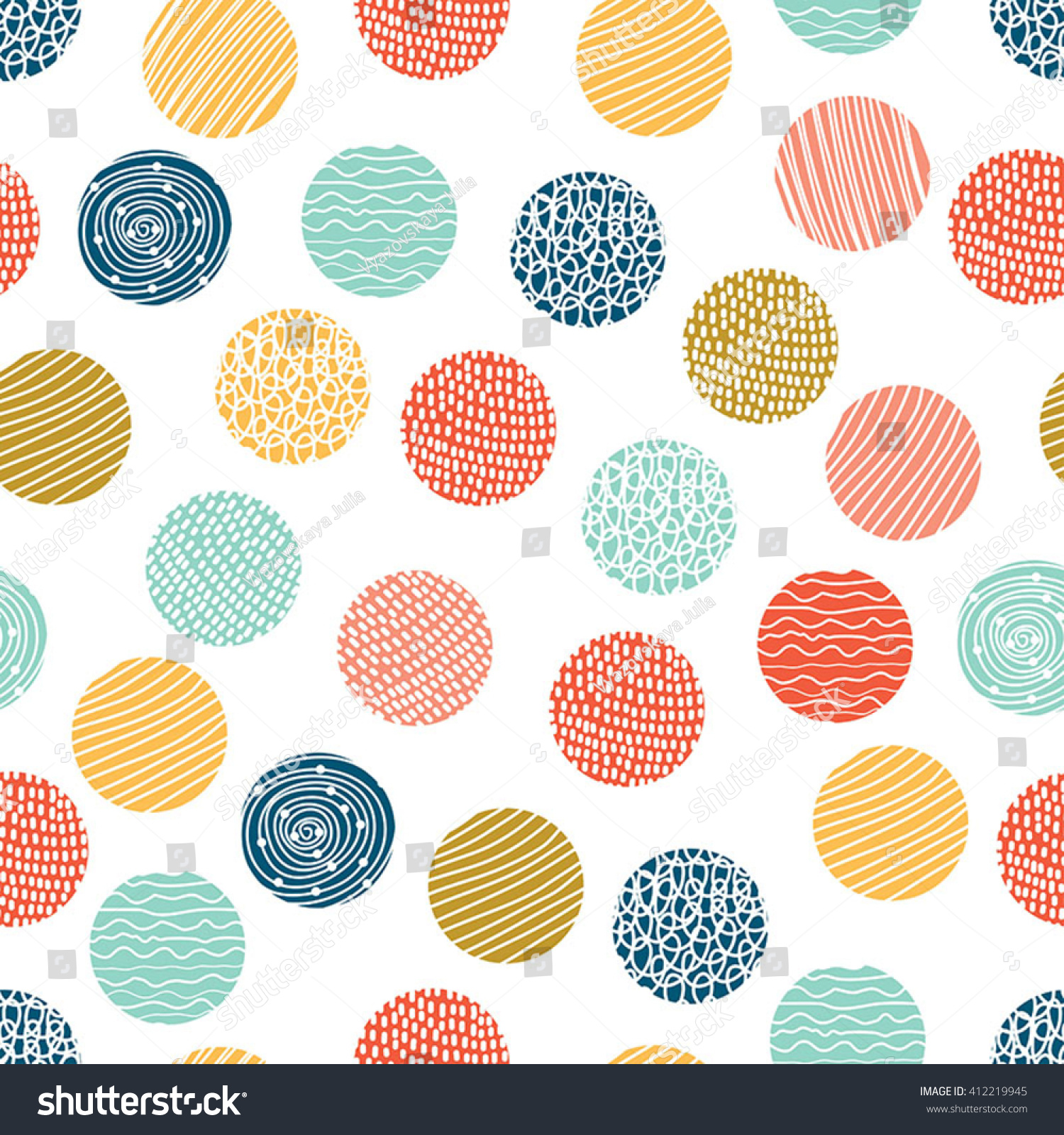 Cute Seamless Pattern Polka Dot Fabric Stock Vector Royalty Free