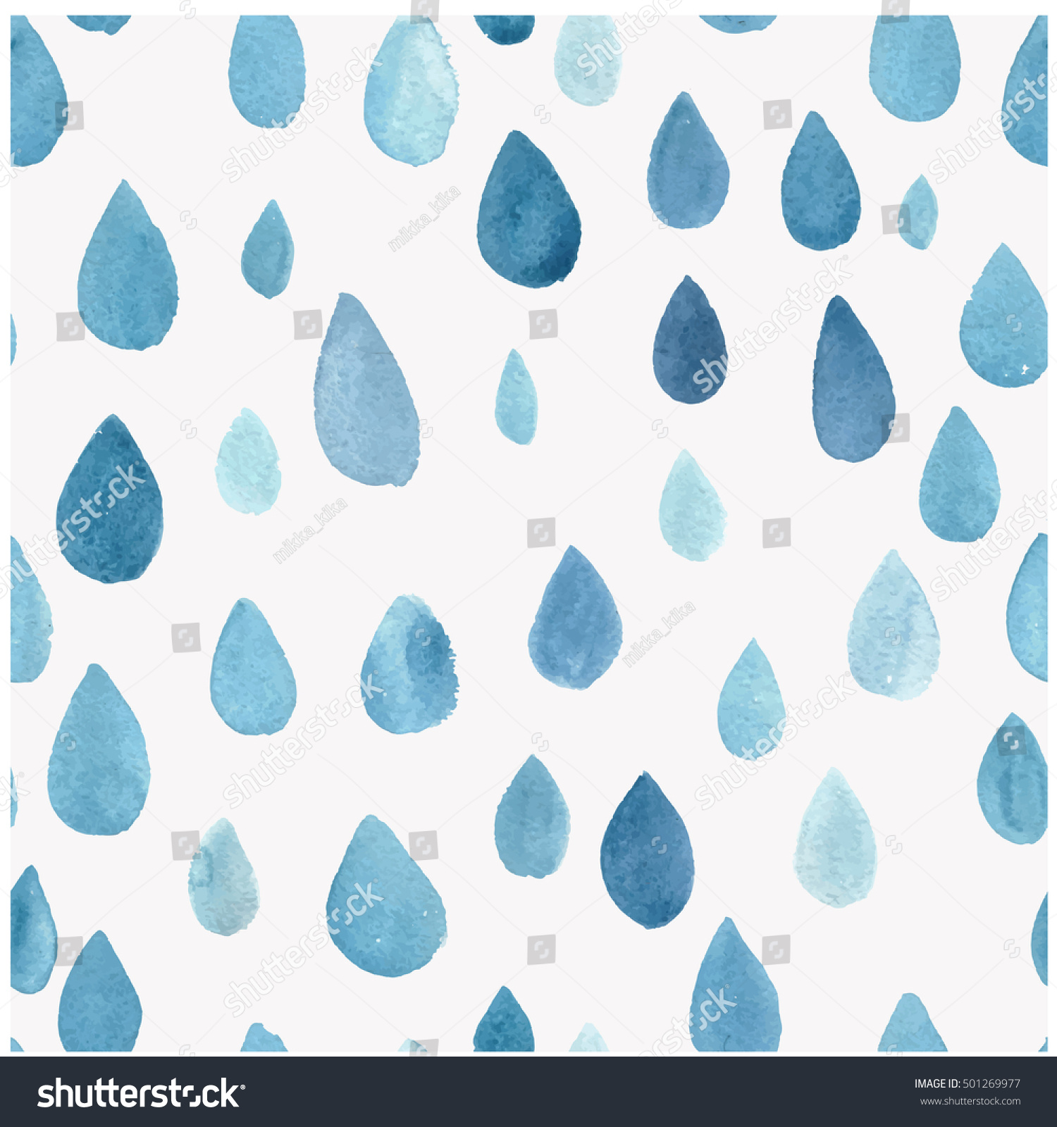 Cute Seamless Pattern Seamless Watercolor Rain Stock Vector 501269977 ...