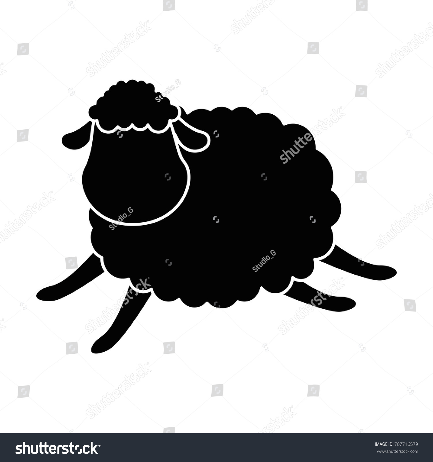 Cute Sheep Character Icon Royalty Free Stock Image