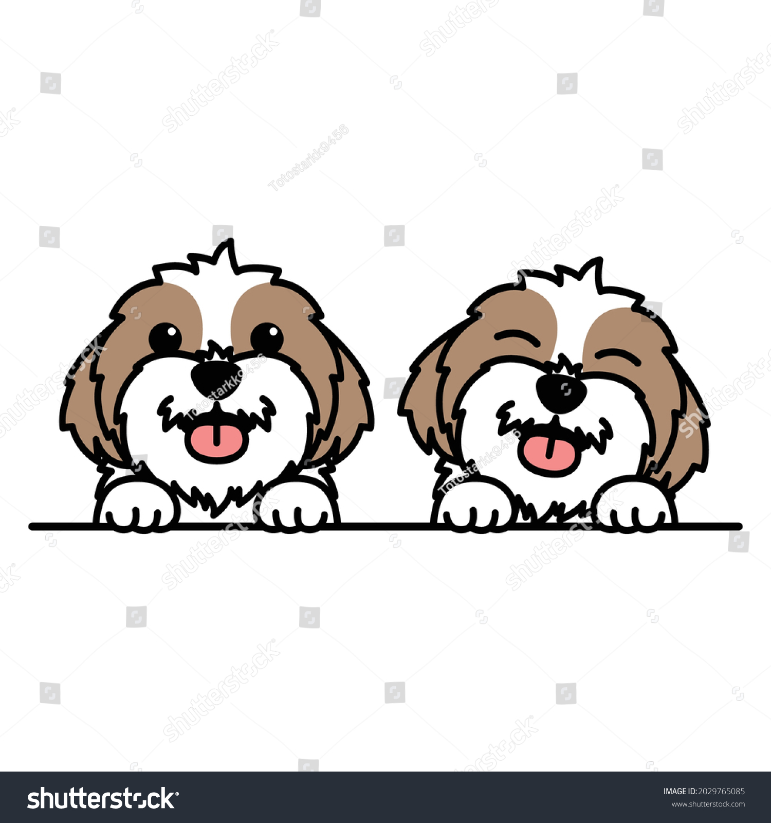 SVG of Cute shih tzu dog cartoon, vector illustration svg
