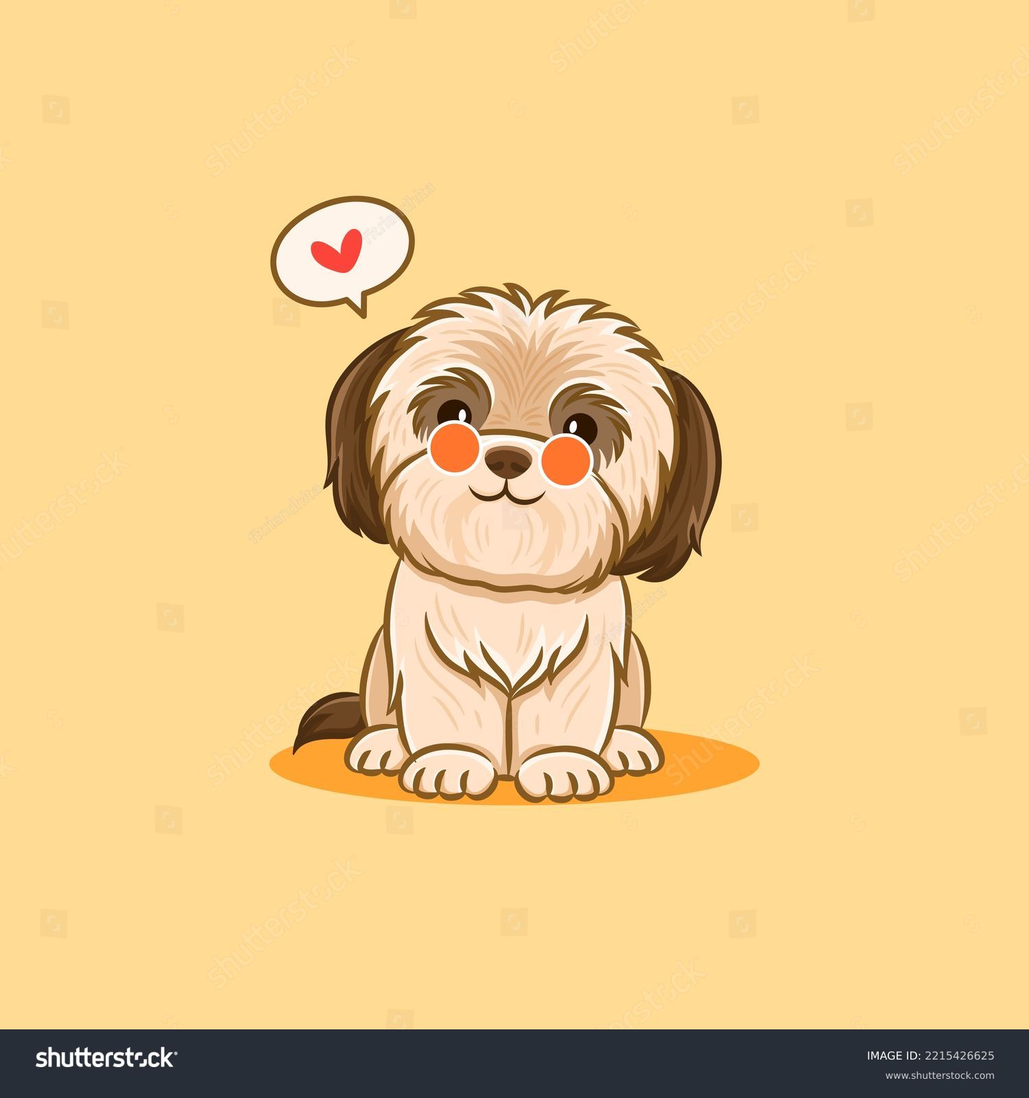 SVG of Cute shih tzu dog puppy sitting cartoon vector svg