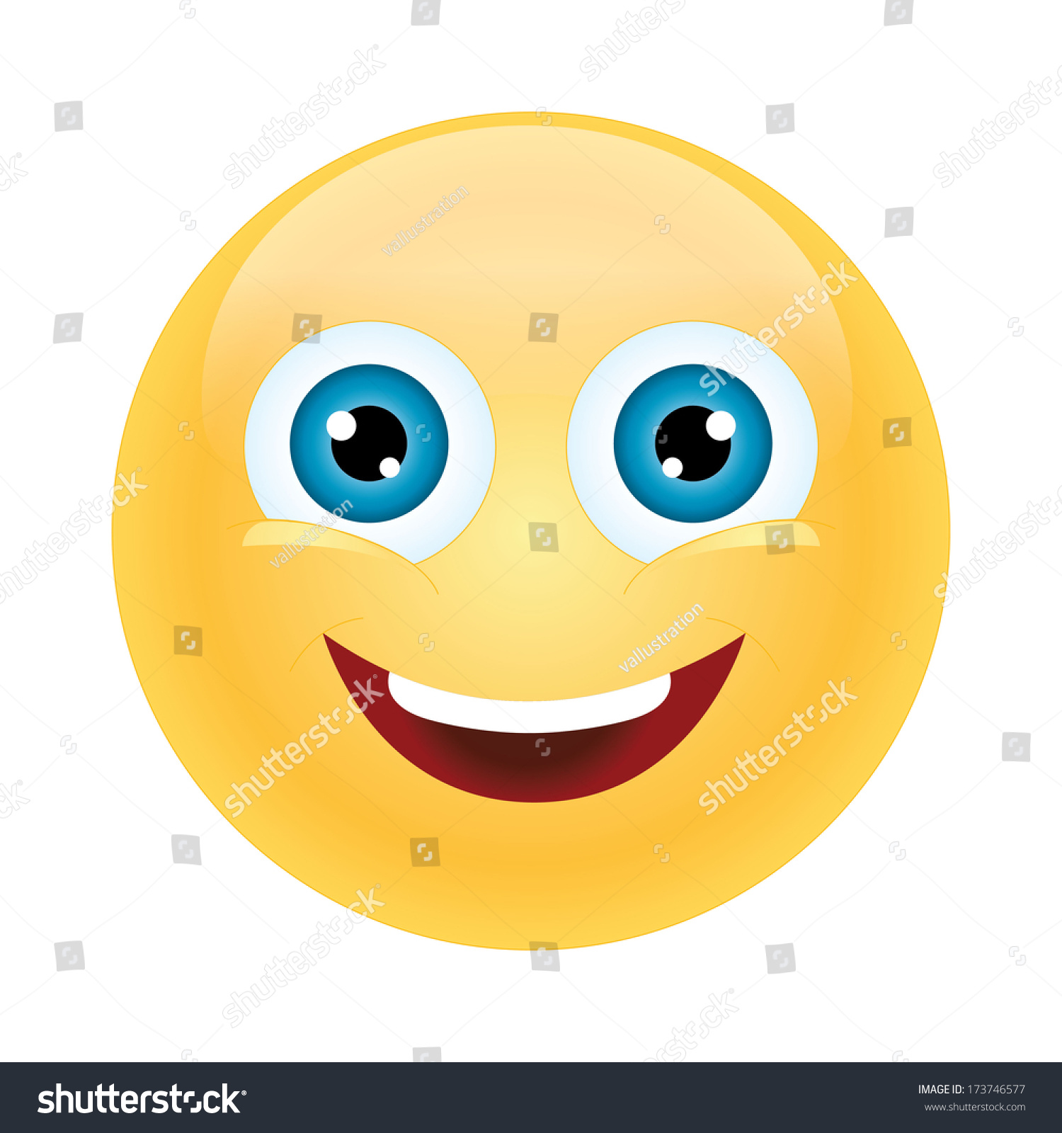 Cute Simple Little Emoticon Happily Smiling Stock Vector Illustration ...