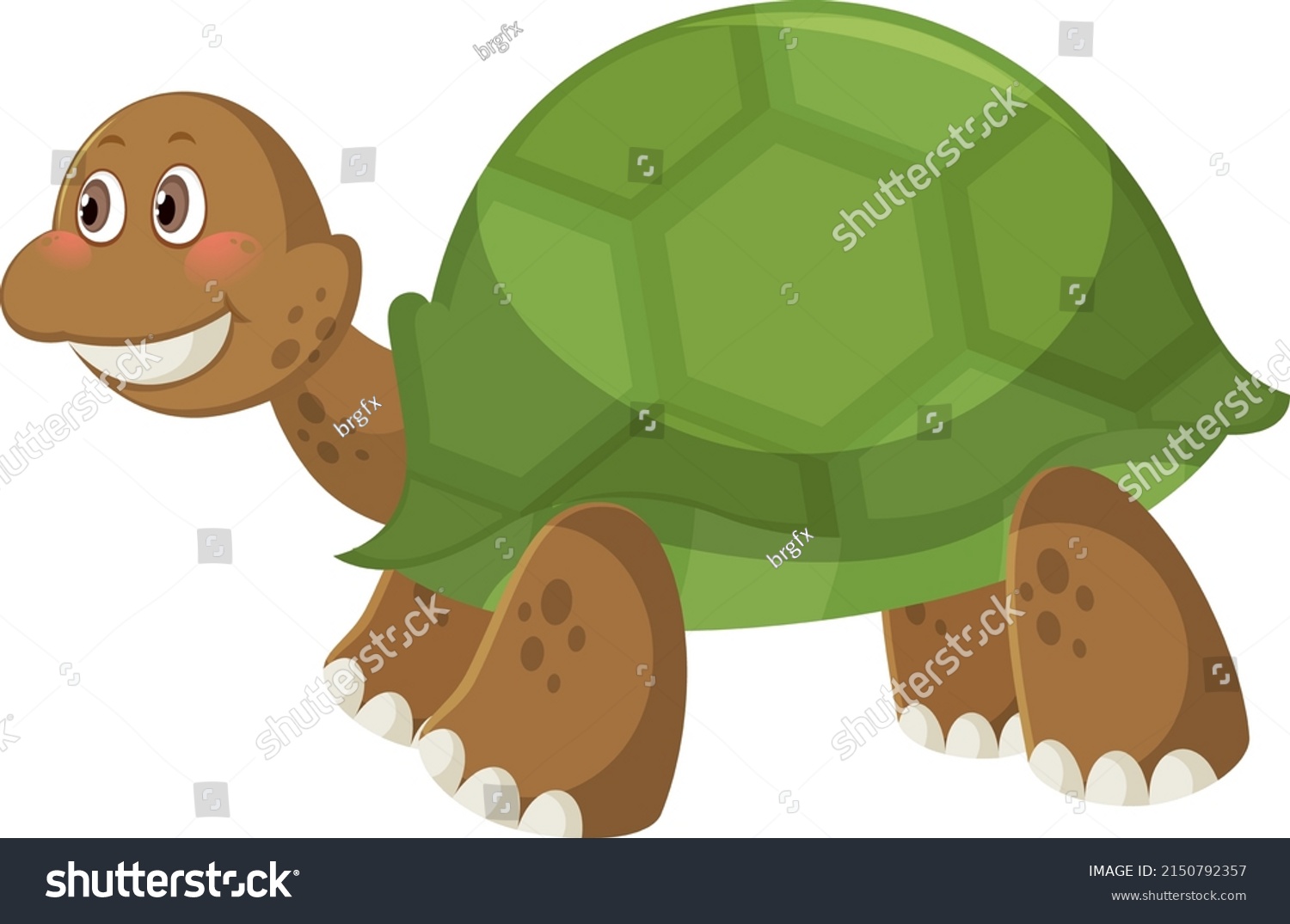 Cute Simple Turtle Cartoon On White Stock Vector (Royalty Free ...