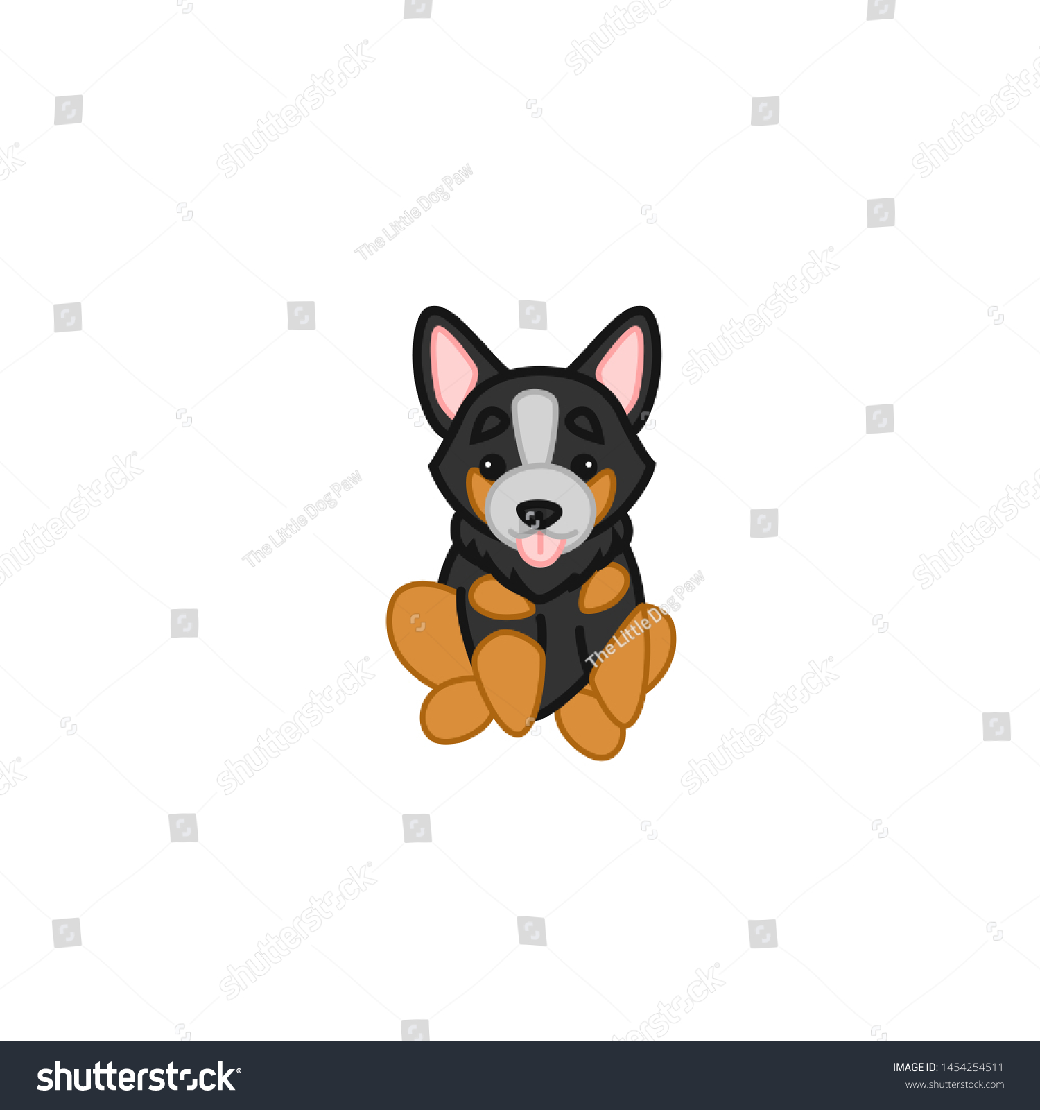 SVG of Cute Sitting Blue Heeler Dog Cartoon Vector Illustration svg