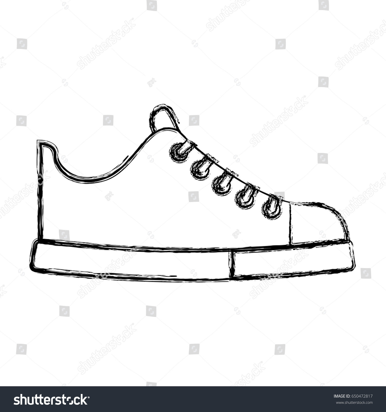 Cute Sketch Draw Shoe Cartoon Stock Vector Royalty Free 650472817