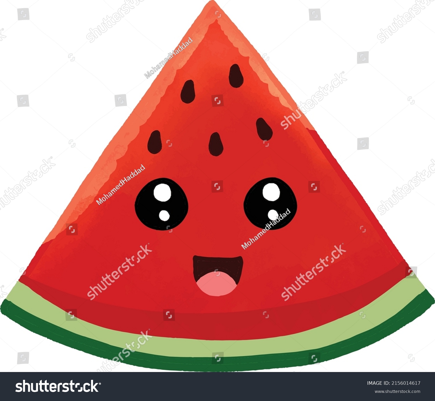 Cute Slice Watermelon Big Smile Illustration Stock Vector (Royalty Free ...