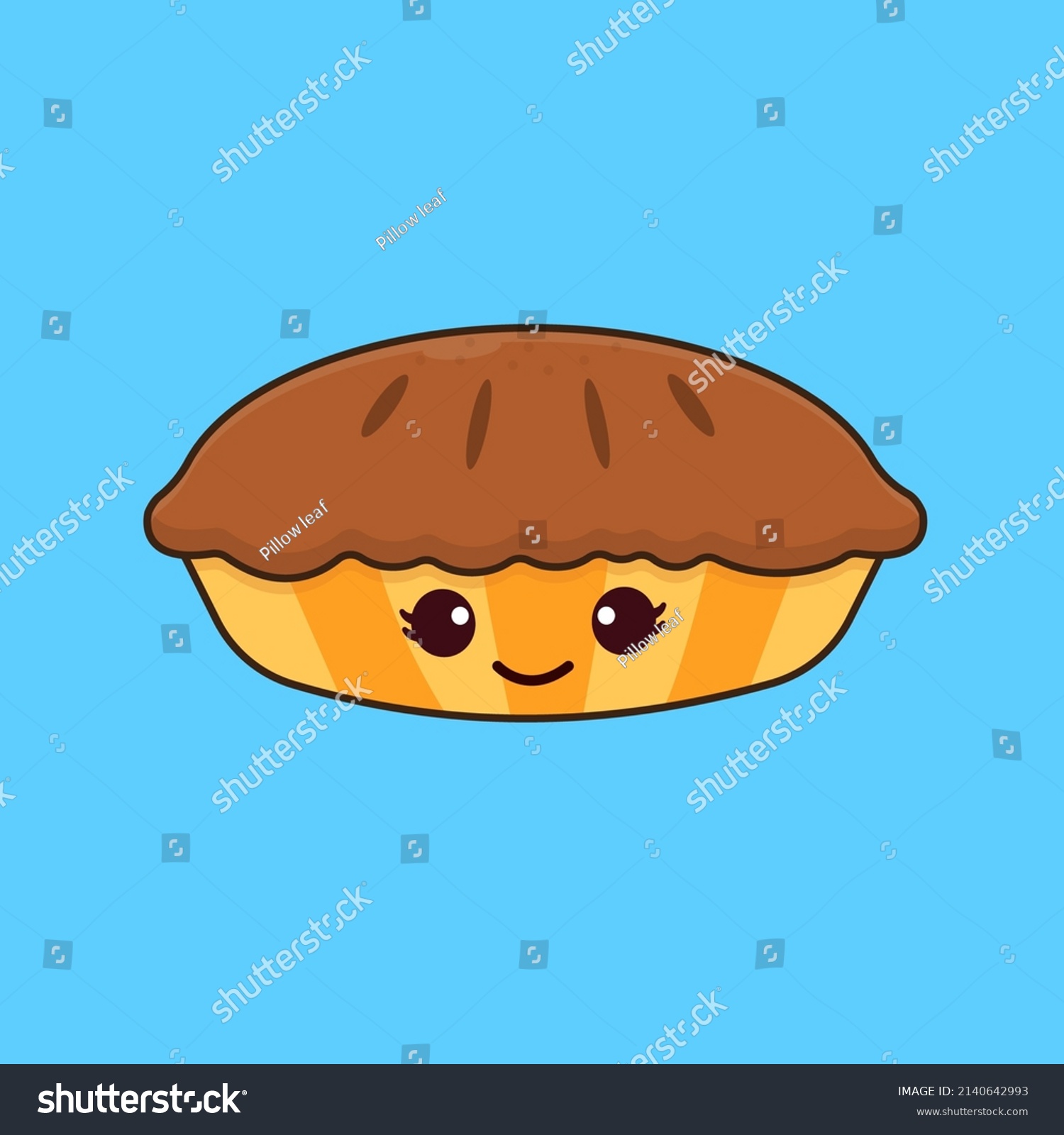 Cute Smile Pie Cartoon Illustration Stock Vector (Royalty Free ...