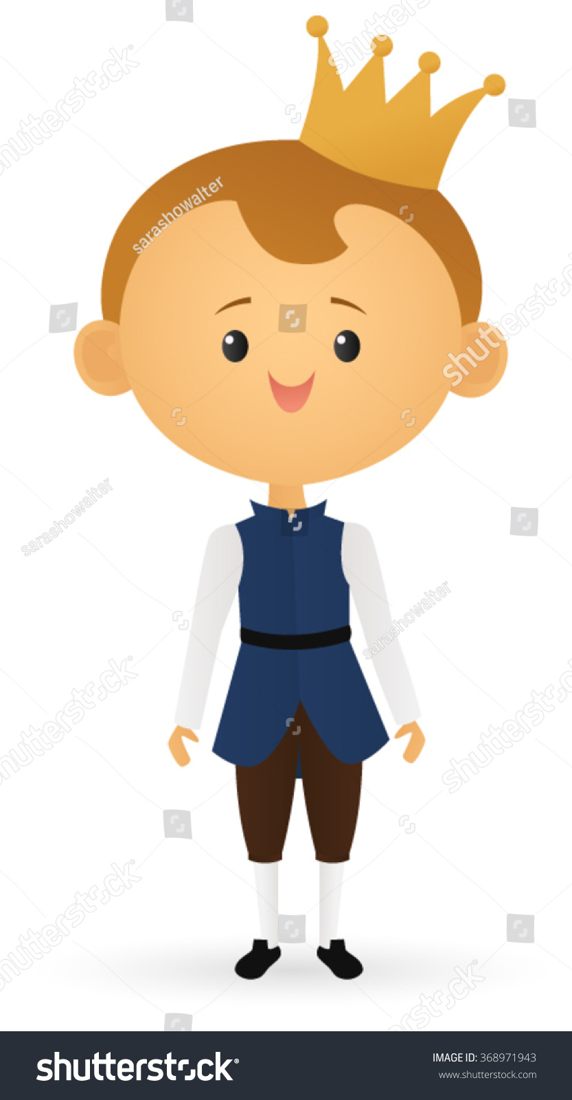 Cute Smiling Prince Stock Vector (Royalty Free) 368971943