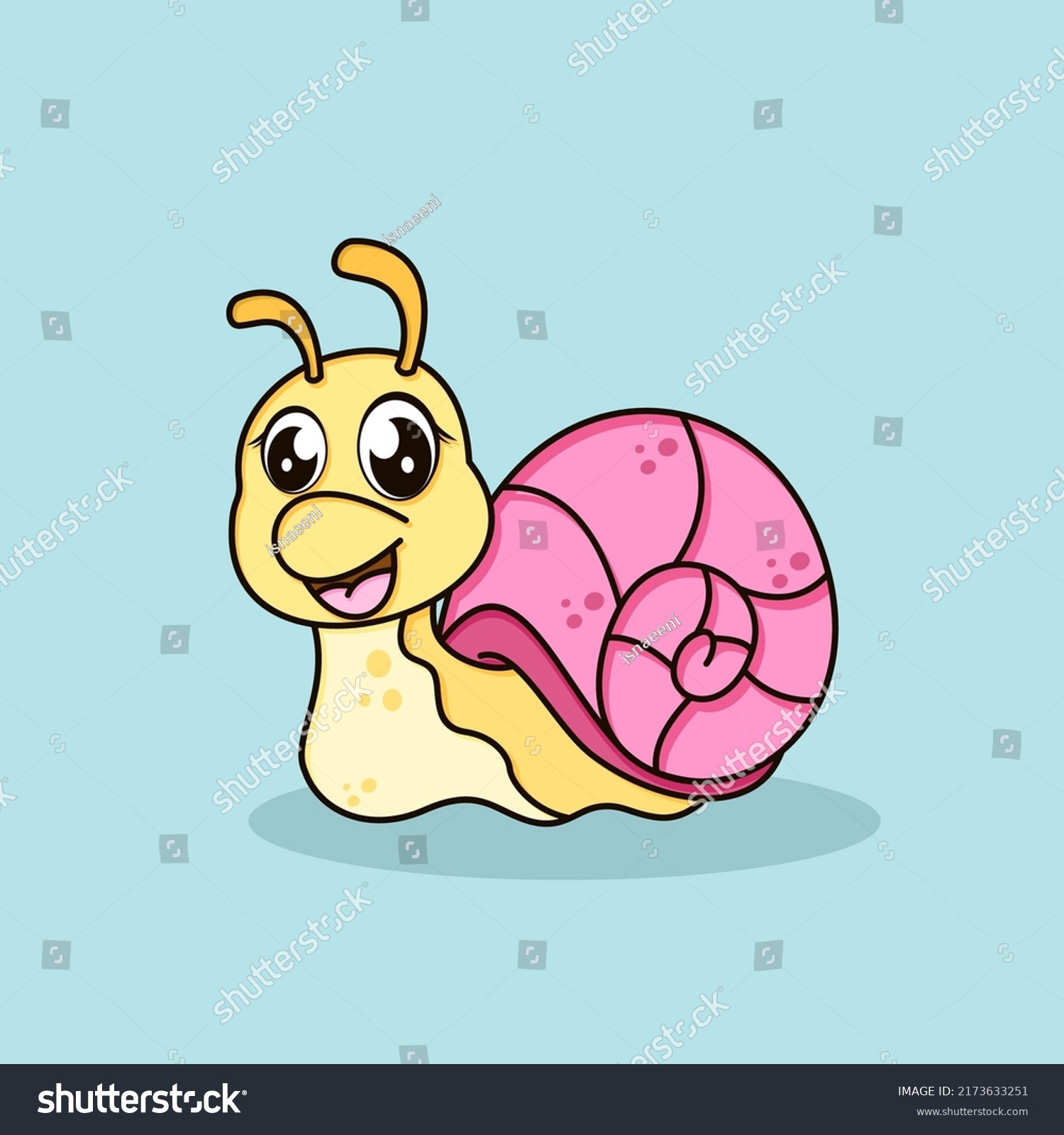 Cute Snail Cartoon Vector Icon Illustration Stock Vector Royalty Free