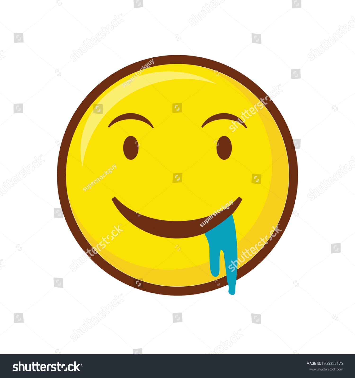 Cute Social Media Drooling Face Emoji Stock Vector (Royalty Free ...