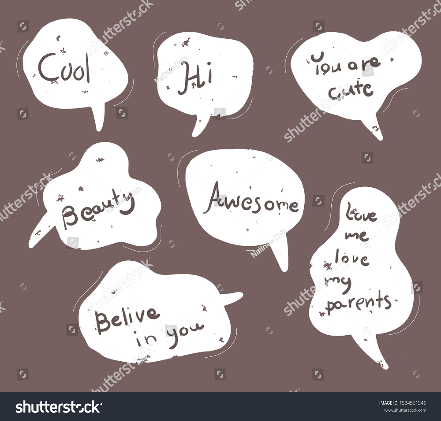 Cute Speech Bubble Text Letter Vintage Stock Vector Royalty Free