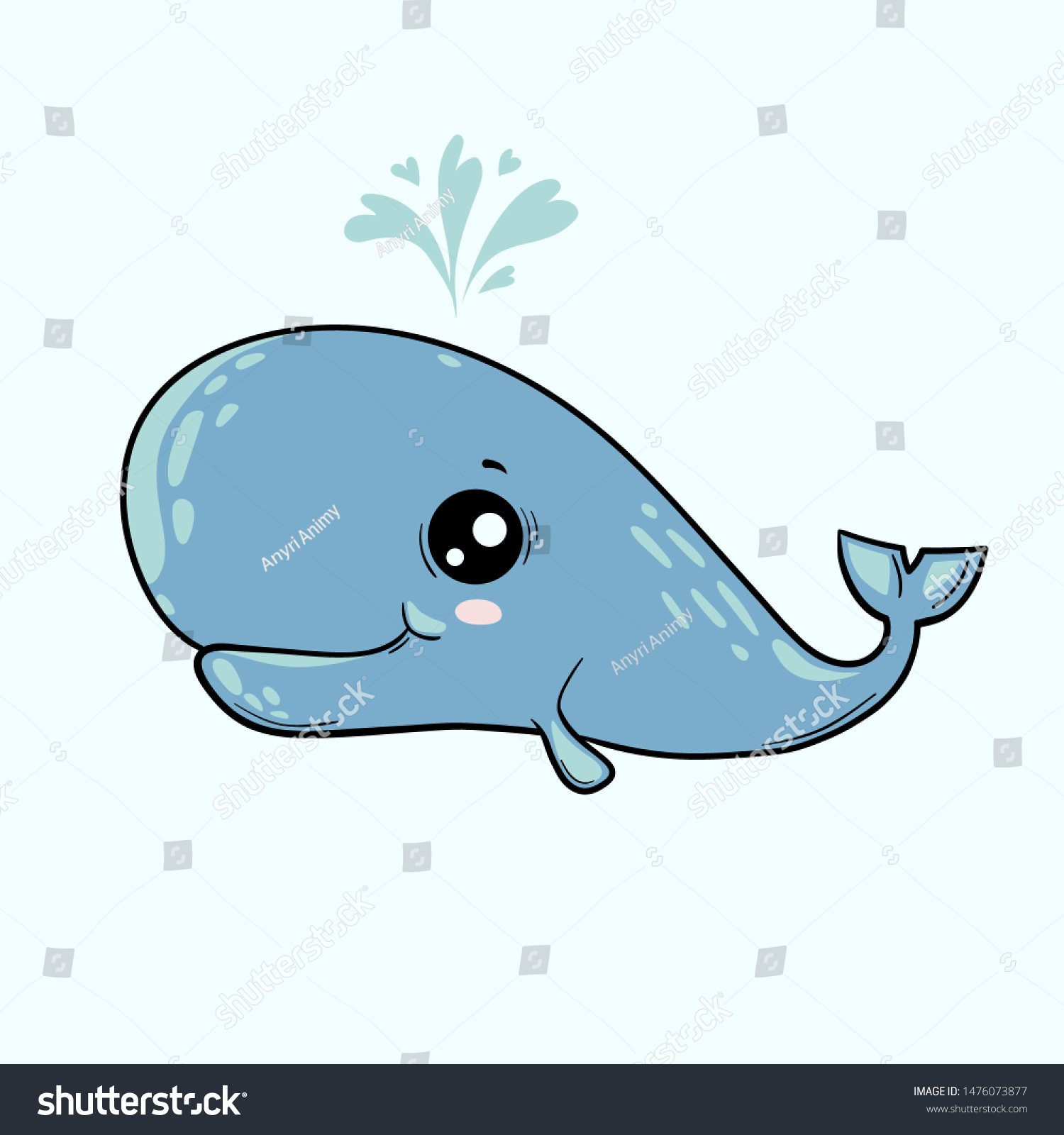 Cute Sperm Whale On Isolated Background Stock Vector (Royalty Free ...