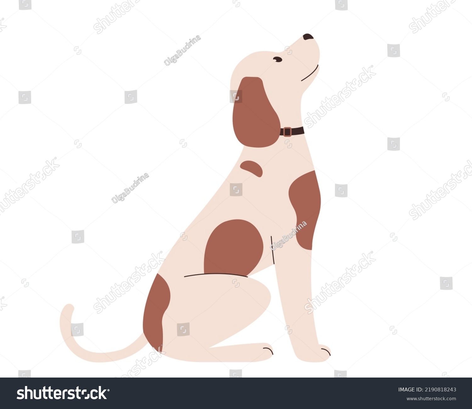 SVG of Cute spotted dog. White dog with red spots. Vector element of design svg