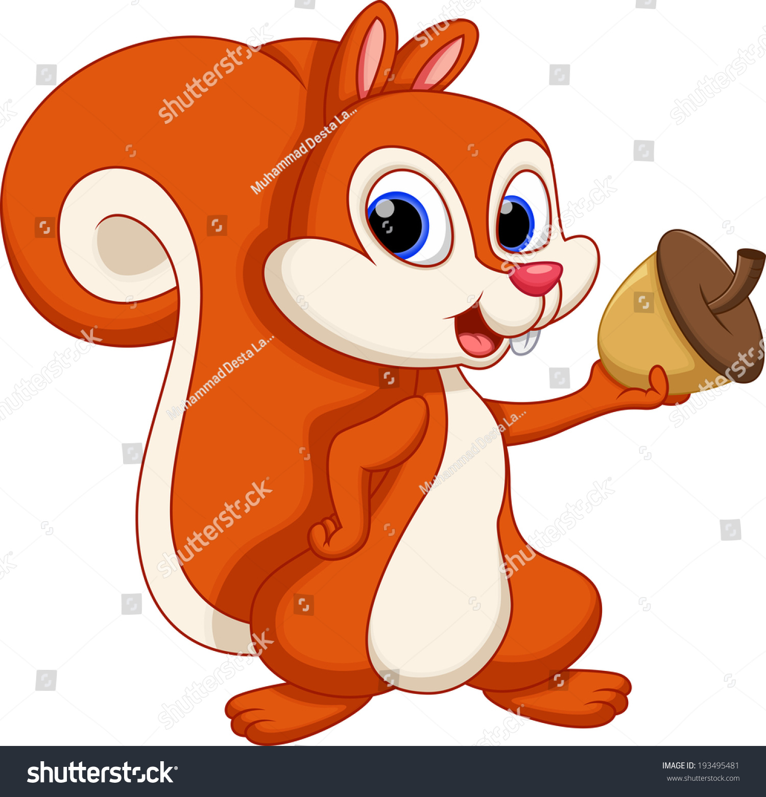 Cute Squirrel Cartoon Stock Vector 193495481 - Shutterstock