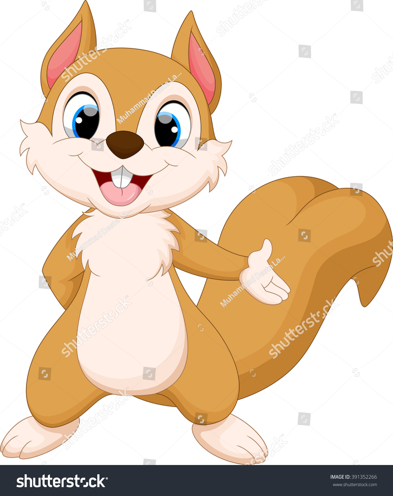 Cute Squirrel Cartoon Stock Vector 391352266 Shutterstock
