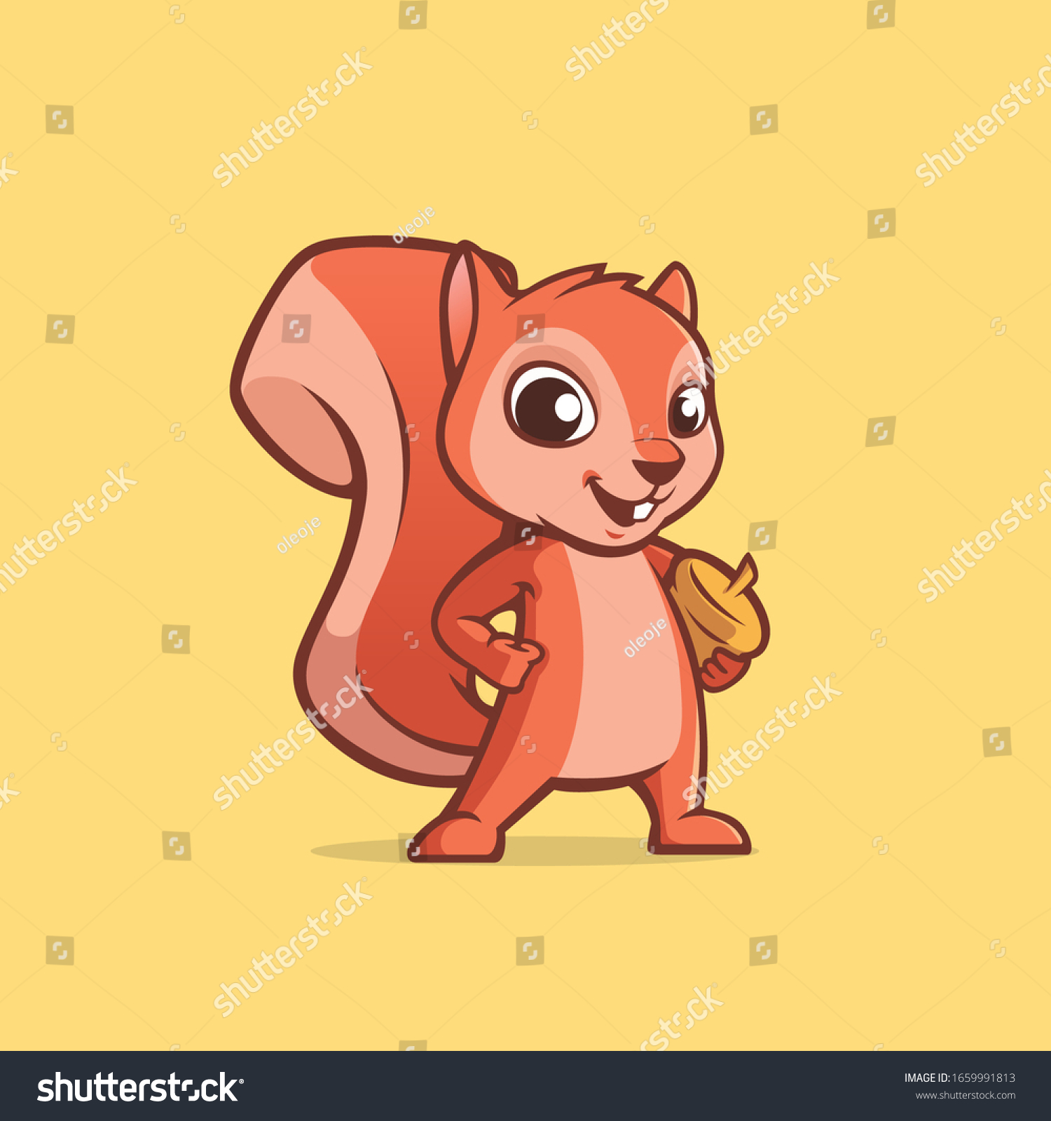 Cute Squirrel Character Design Vector Vector Có Sẵn Miễn Phí Bản