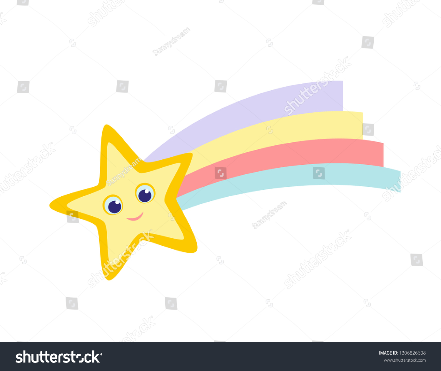 Cute Star Rainbow Tail Isolated On Stock Vector (Royalty Free ...