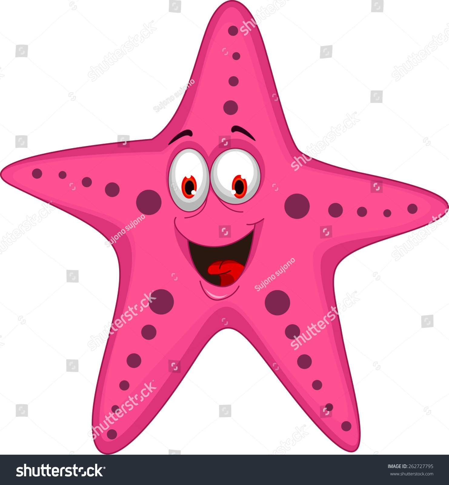 Cute Starfish Cartoon Stock Vector Royalty Free 262727795