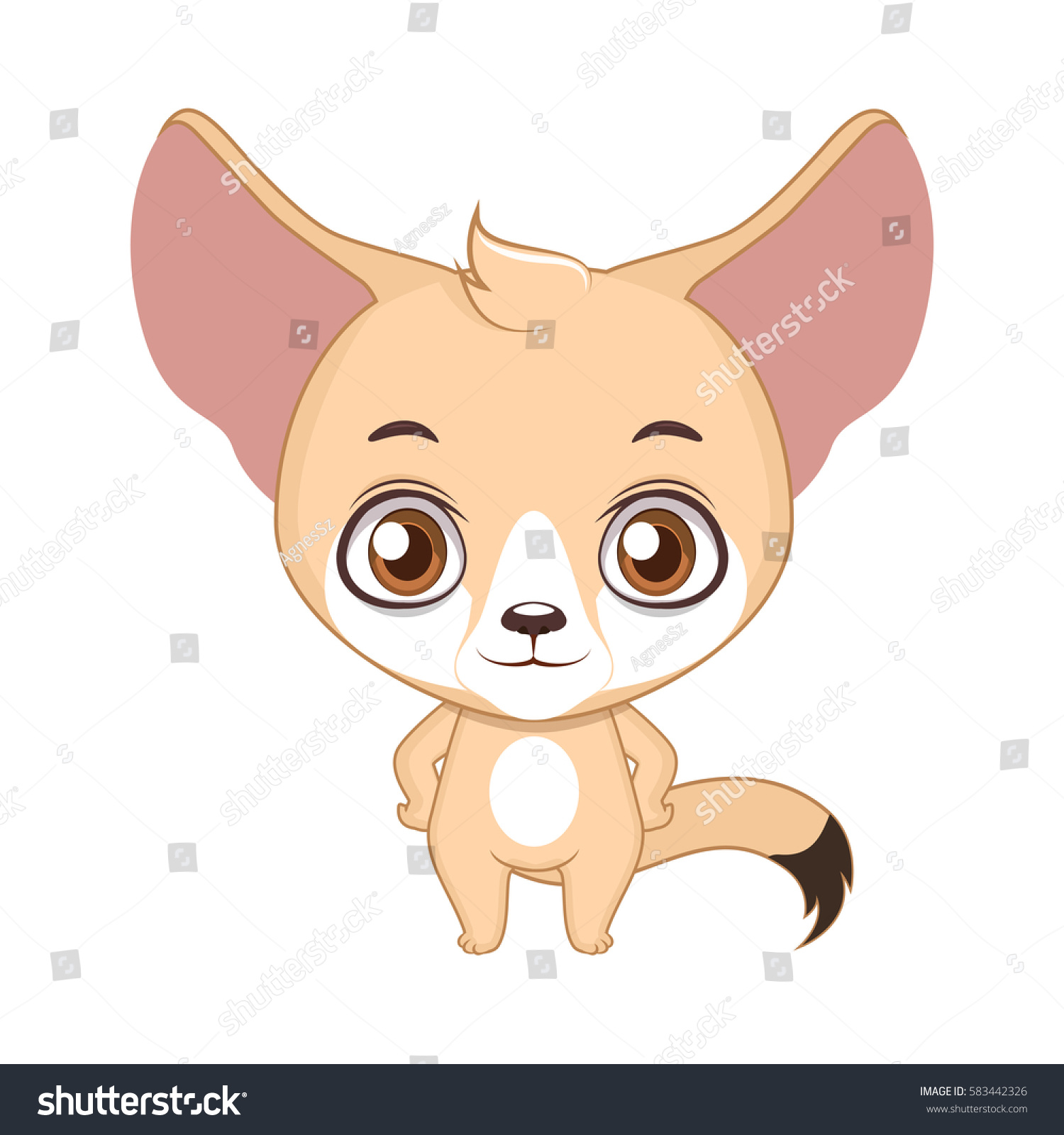 Cute Stylized Cartoon Fennec Fox Illustration Stock Vector Royalty Free 583442326 Fennec foxes are the smallest of the canids and live in deserts and arid regions of africa and fennec fox. https www shutterstock com image vector cute stylized cartoon fennec fox illustration 583442326