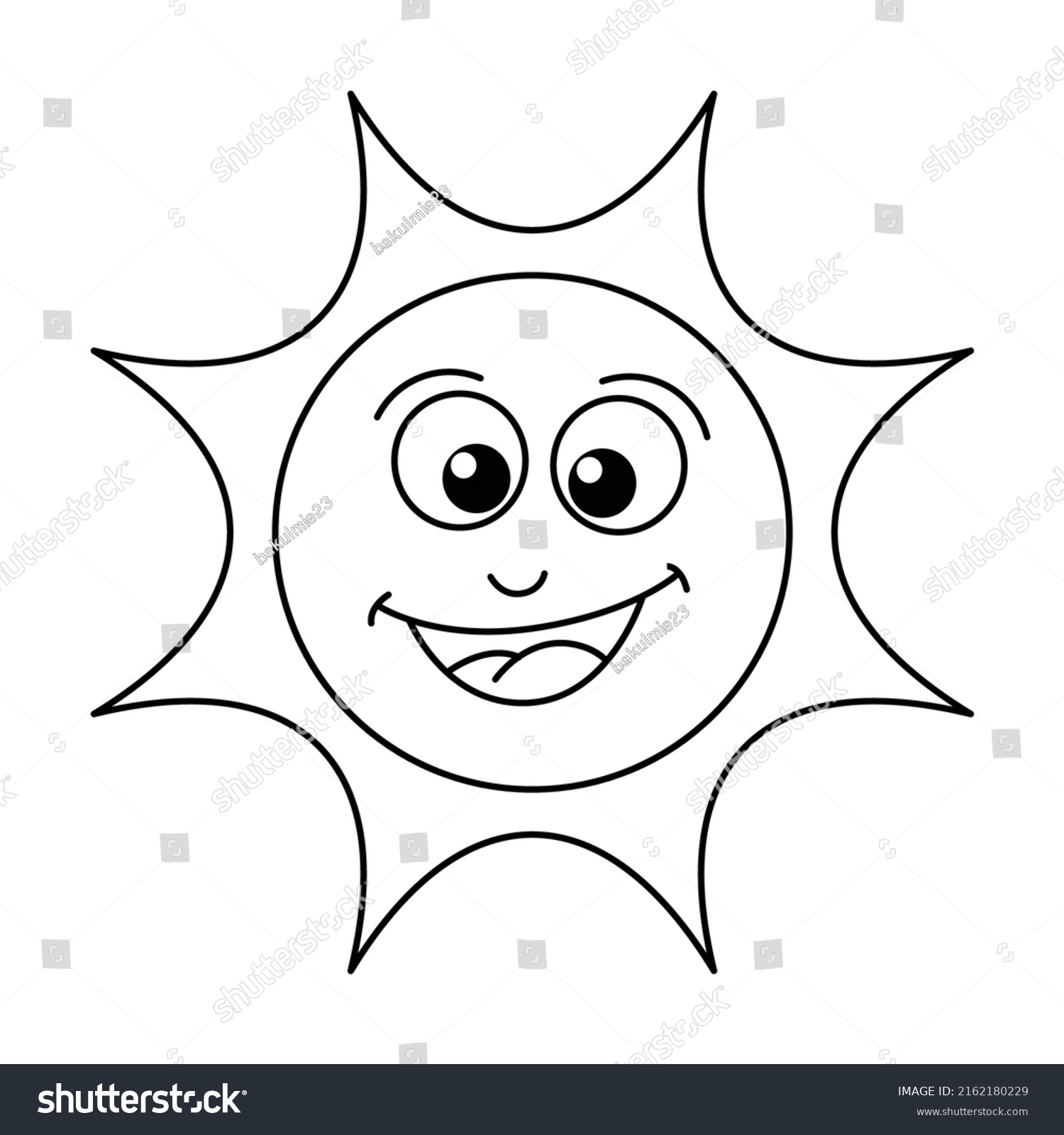 Cute Sun Cartoon Coloring Page Illustration Stock Vector (Royalty Free ...