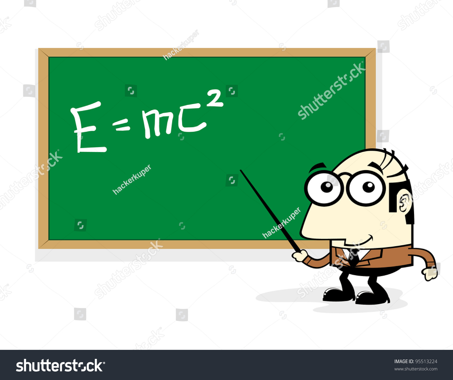 Cute Teacher Cartoon Teaching Front Chalk Stock Vector 95513224 ...