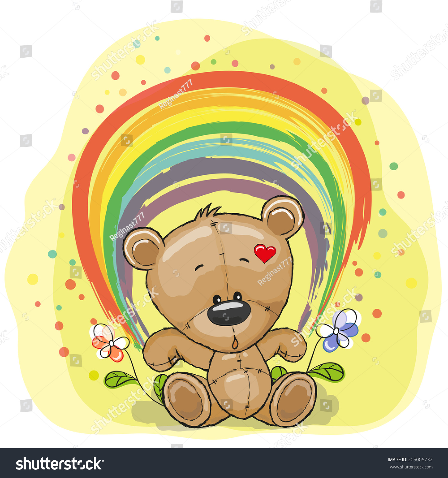 teddy bear with rainbow