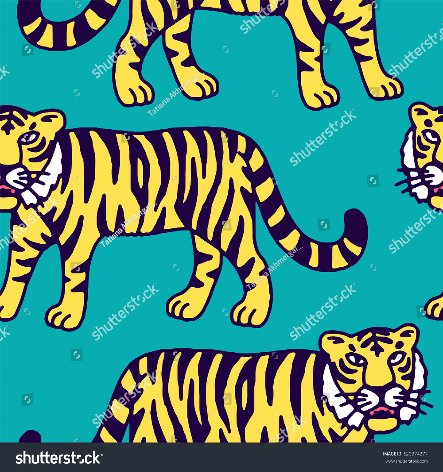 Cute Tiger Cartoon Roaring Stock Vector Royalty Free 620374277 Shutterstock 6653