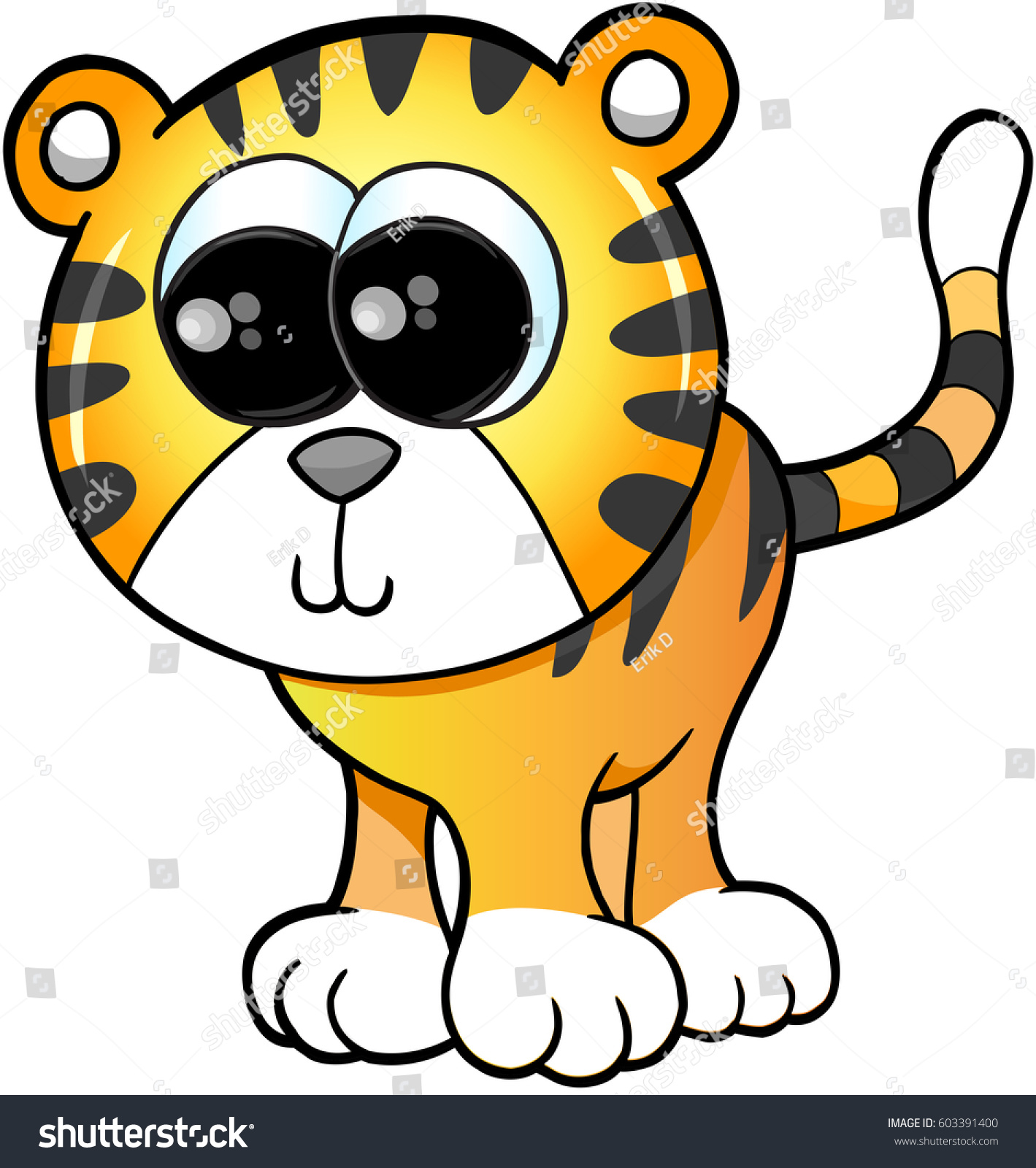 Download Cute Tiger Vector Illustration Art Stock Vector 603391400 ...