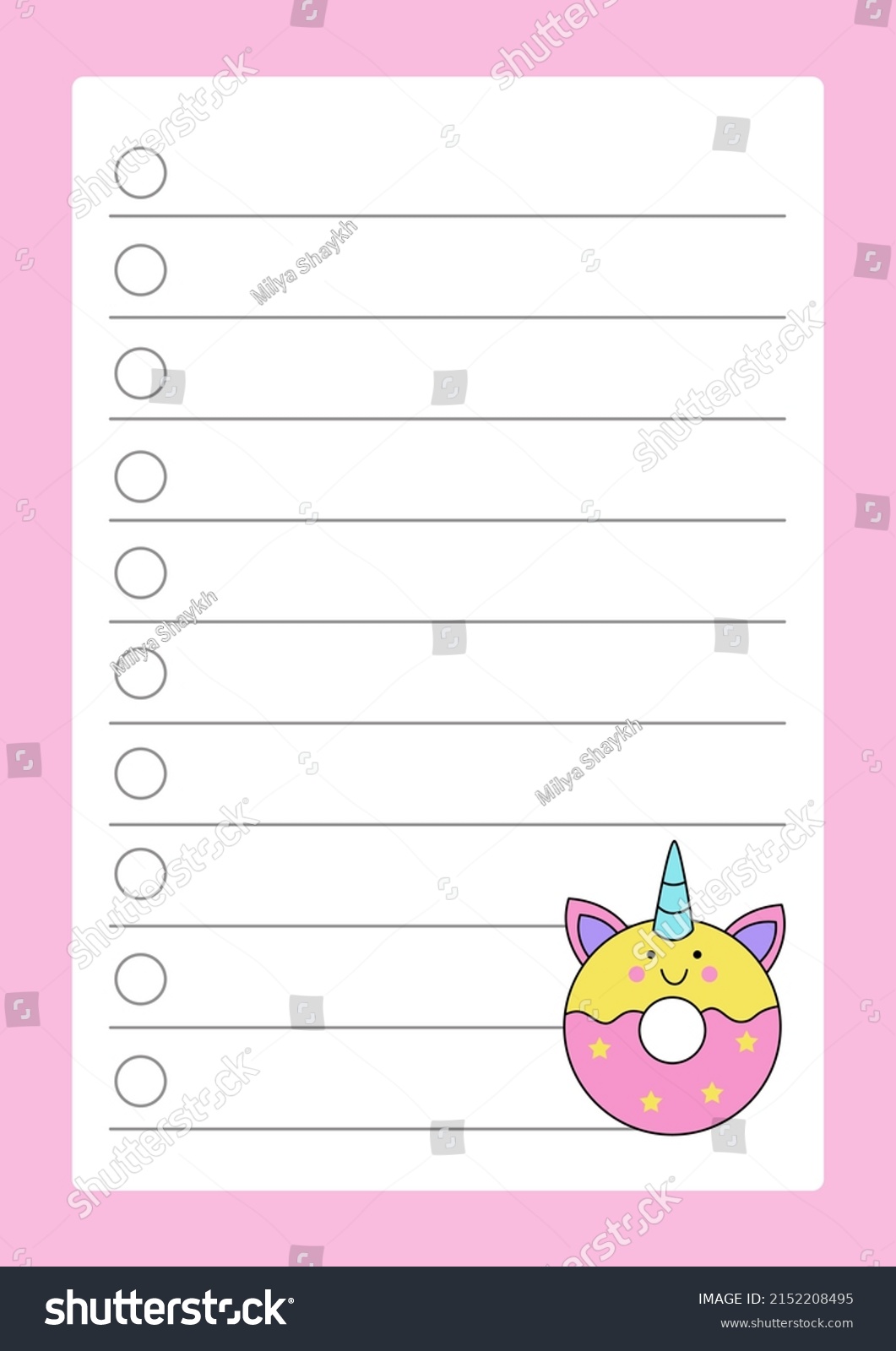 Cute Do List Template Cute Unicorn Stock Vector (Royalty Free Cute Do List Template Cute Unicorn Stock Vector (Royalty Free