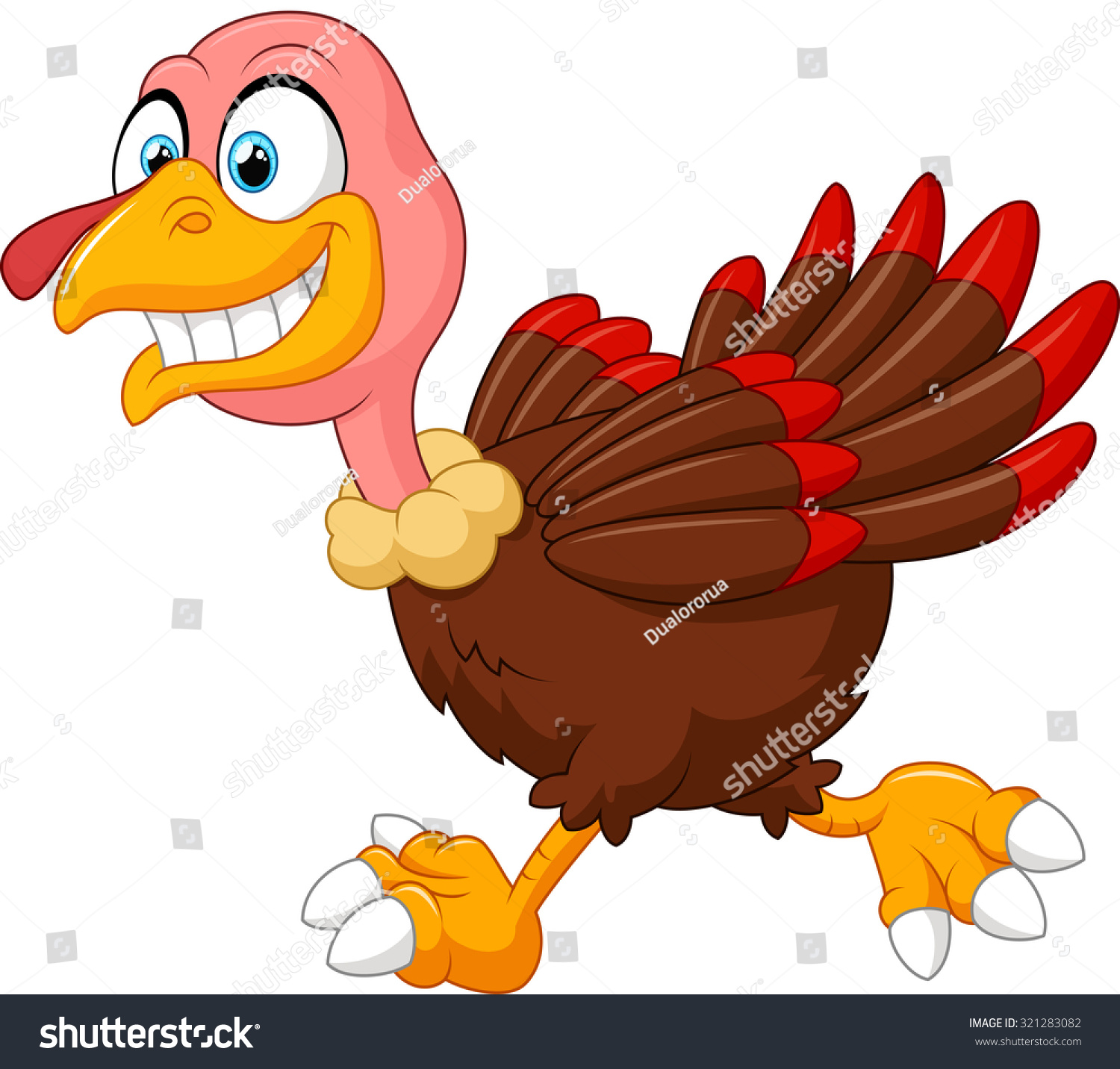 Cute Turkey Cartoon Stock Vector Illustration 321283082 : Shutterstock