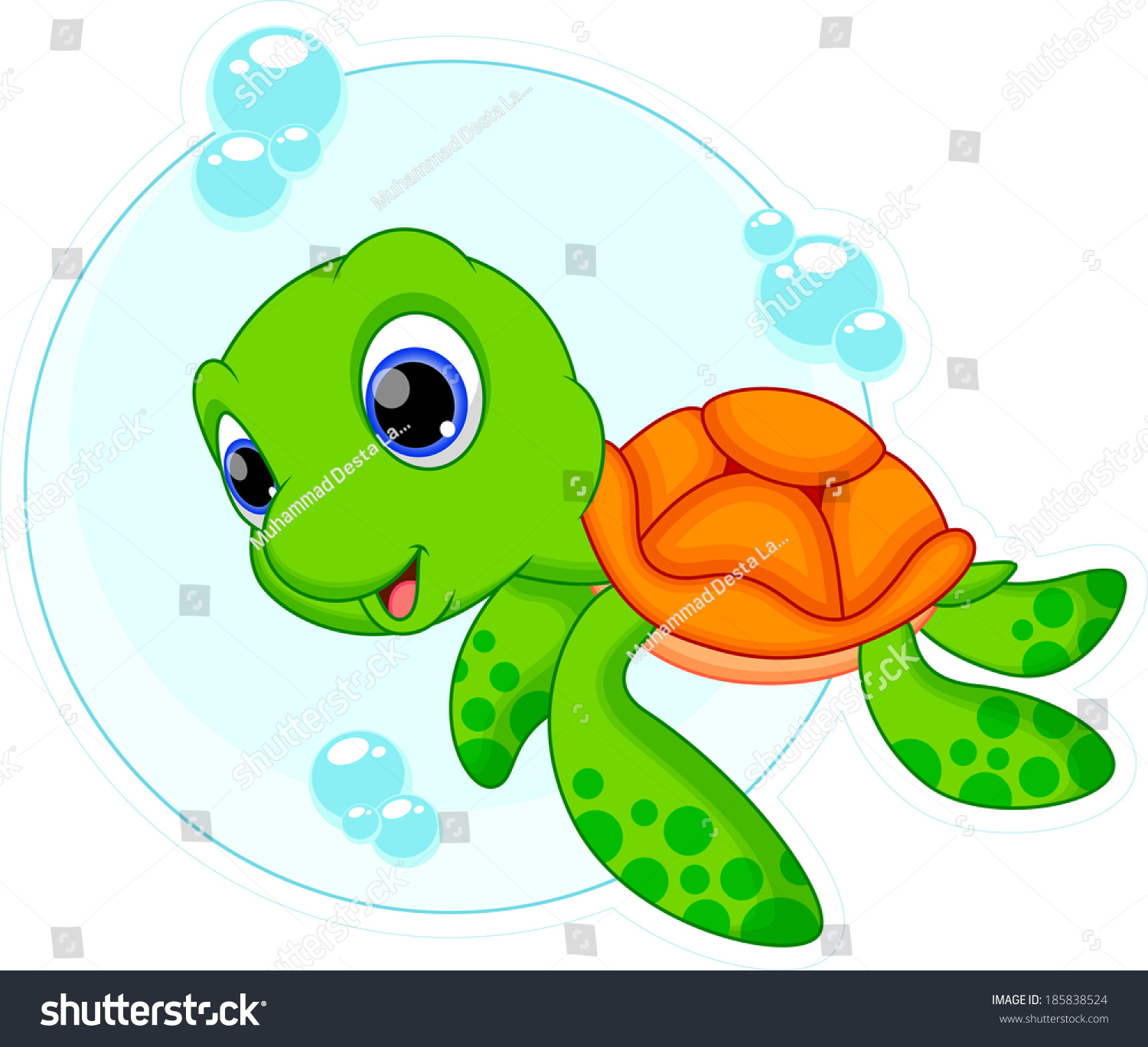 Cute Turtle Cartoon Stock Vector (Royalty Free) 185838524 | Shutterstock