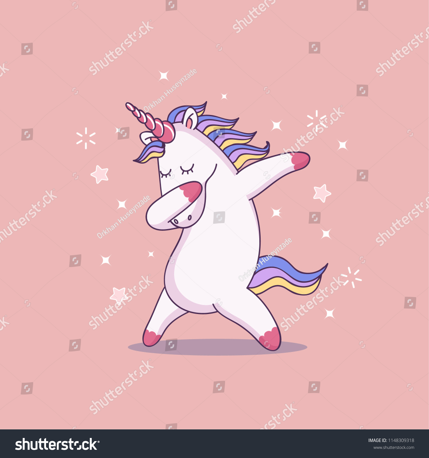 SVG of Cute unicorn dabbing svg