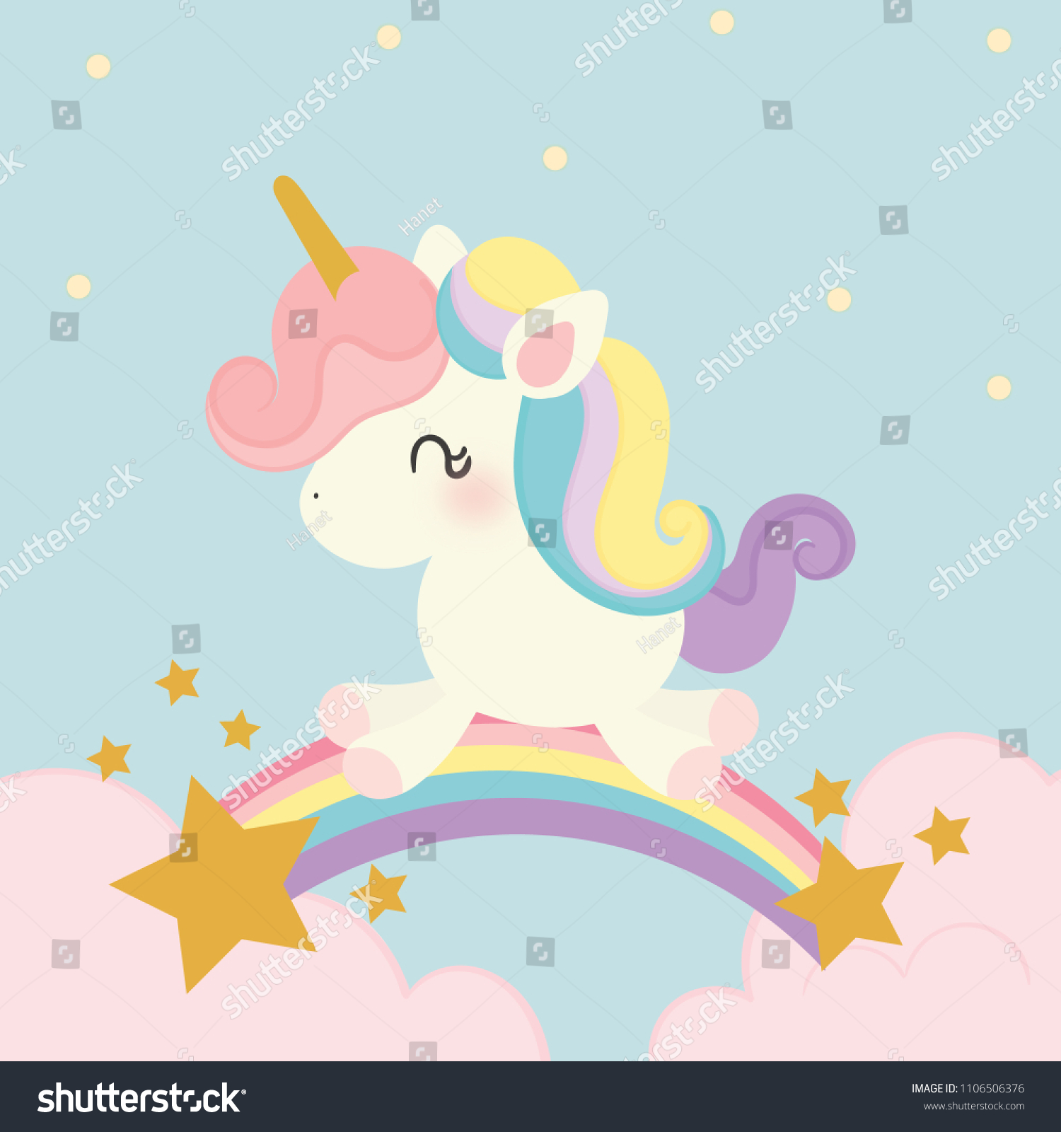 Cute Unicorn Vector Stock Vector (Royalty Free) 1106506376 | Shutterstock