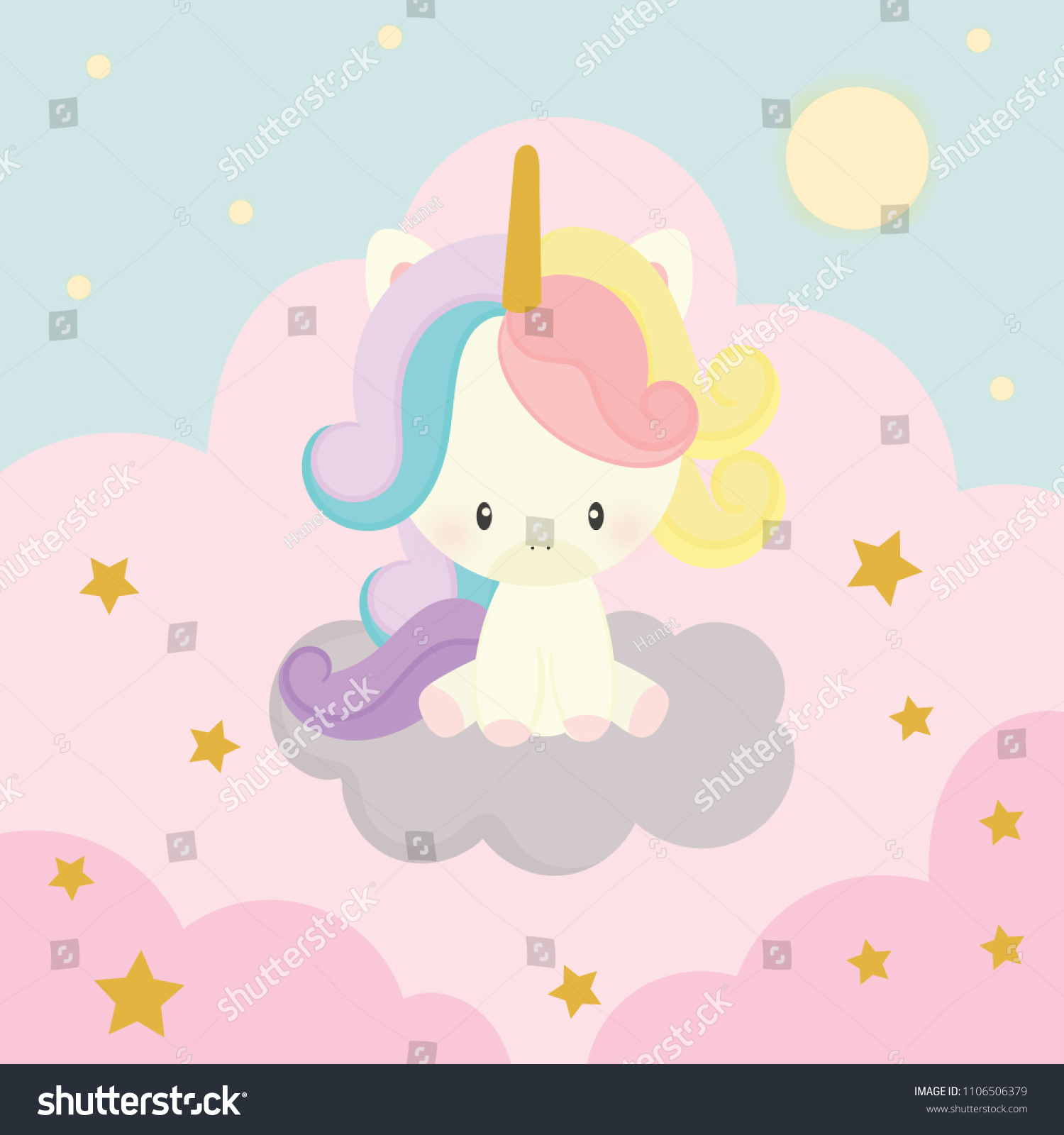 Cute Unicorn Vector Stock Vector (Royalty Free) 1106506379 | Shutterstock