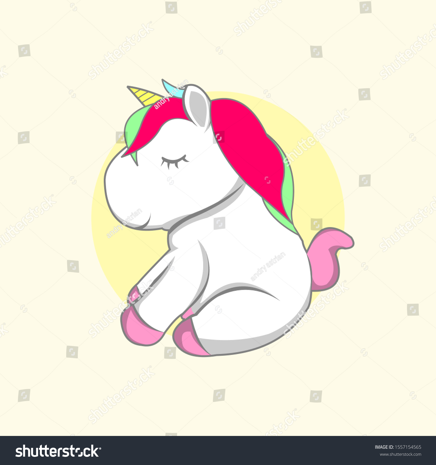 Cute Unicorn Vector Cartoon Illustration Vector có sẵn miễn phí bản quyền