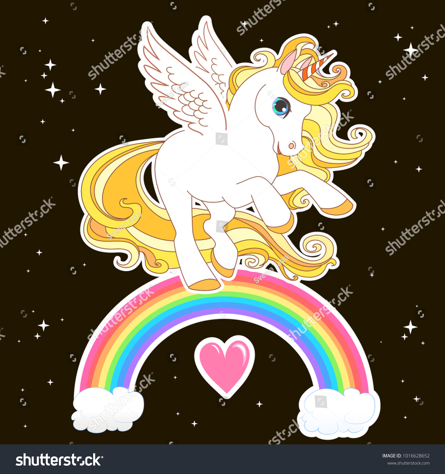 Cute Unicorn Vector Illustration Children Design Stock Vector (royalty 