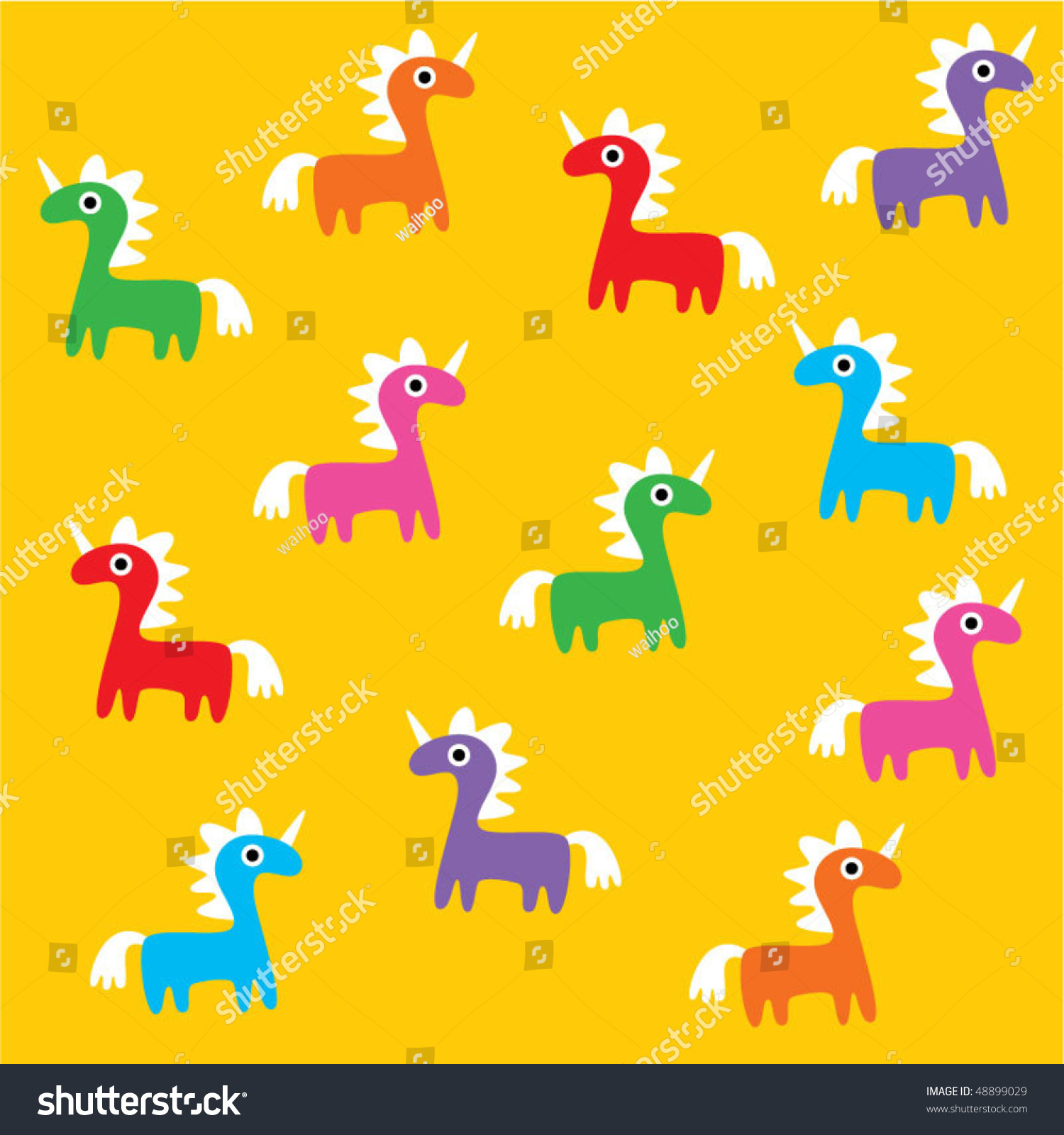 Cute Unicorn Wallpaper Stock Vector 48899029 Shutterstock