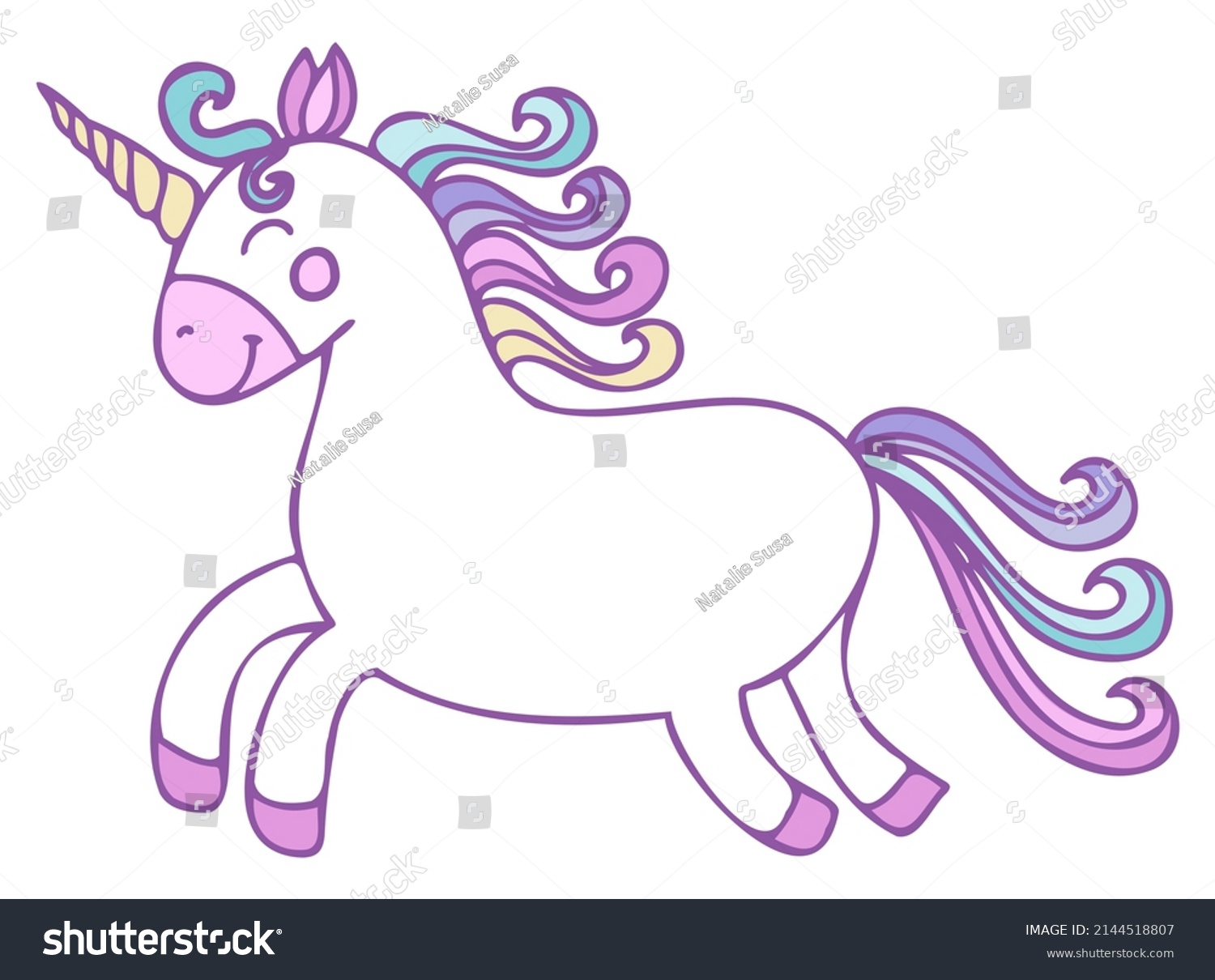 SVG of Cute unicorn with colorful mane.Cartoon style vector illustration isolated on white background.
Suitable for nursery and post card design and svg for cricut svg