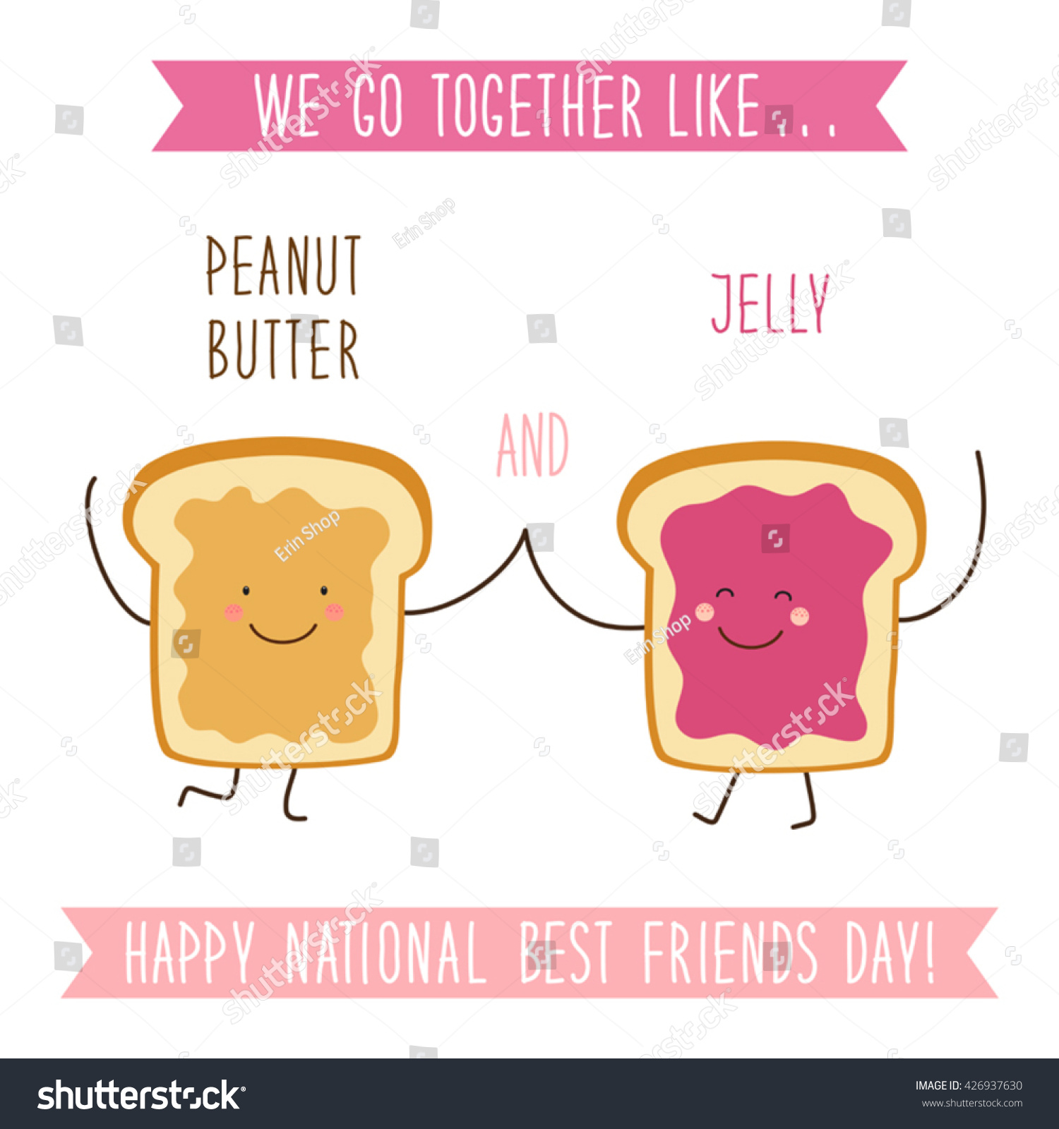 Cute Unusual National Best Friends Day Stock Vector Royalty Free 426937630 - funny peanut butter jelly roblox id