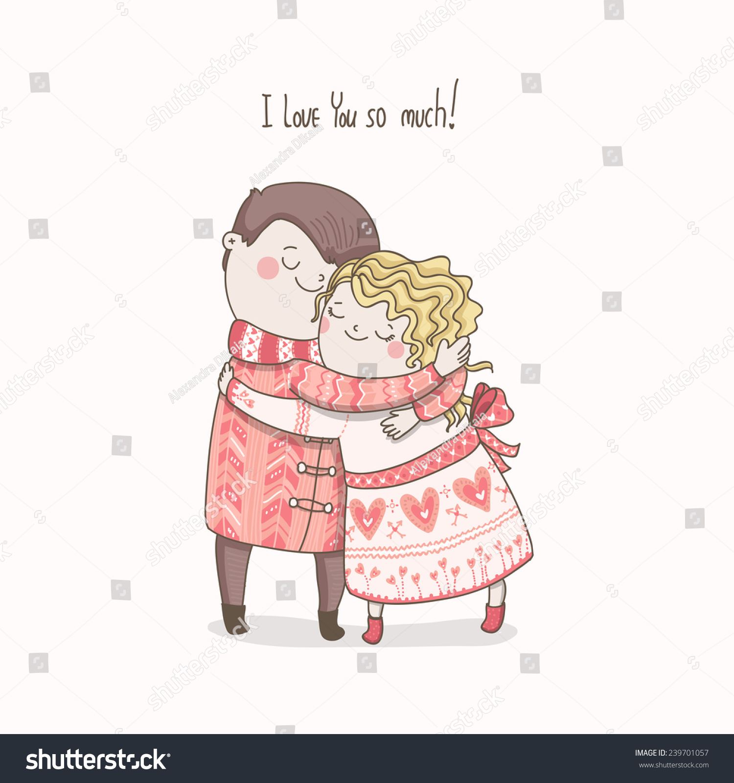Cute Vector Card Love You Much Stock Vector Royalty Free