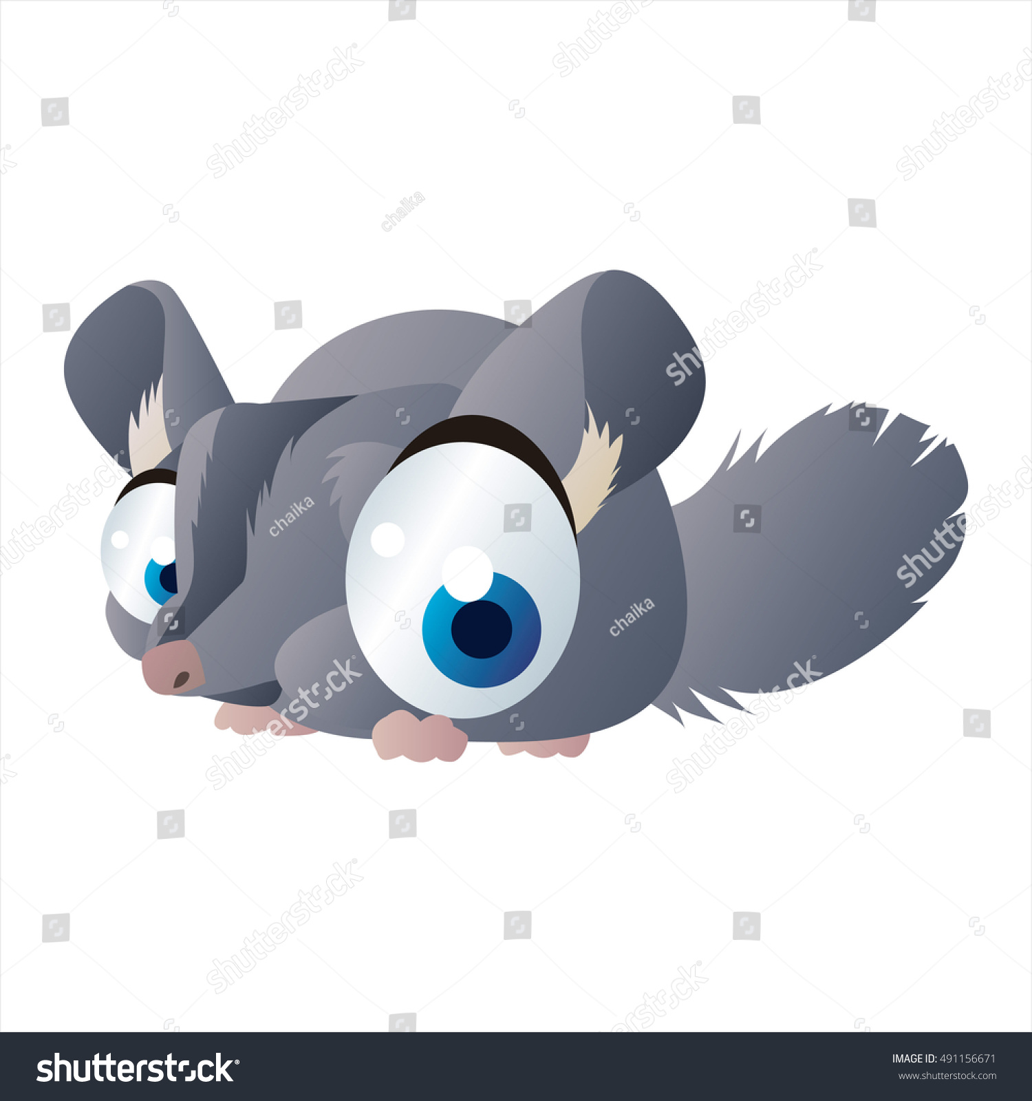 SVG of cute vector comic cartoon animal. Cool colorful Chinchilla svg
