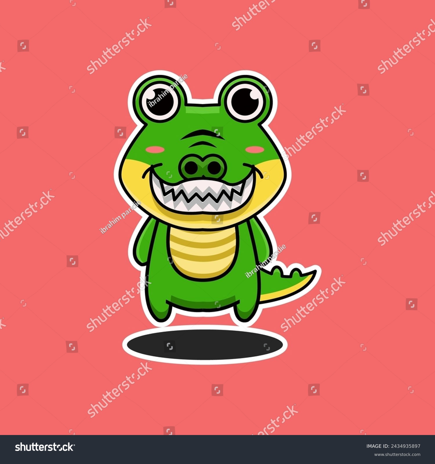 SVG of cute vector design illustration of a crocodile mascot svg
