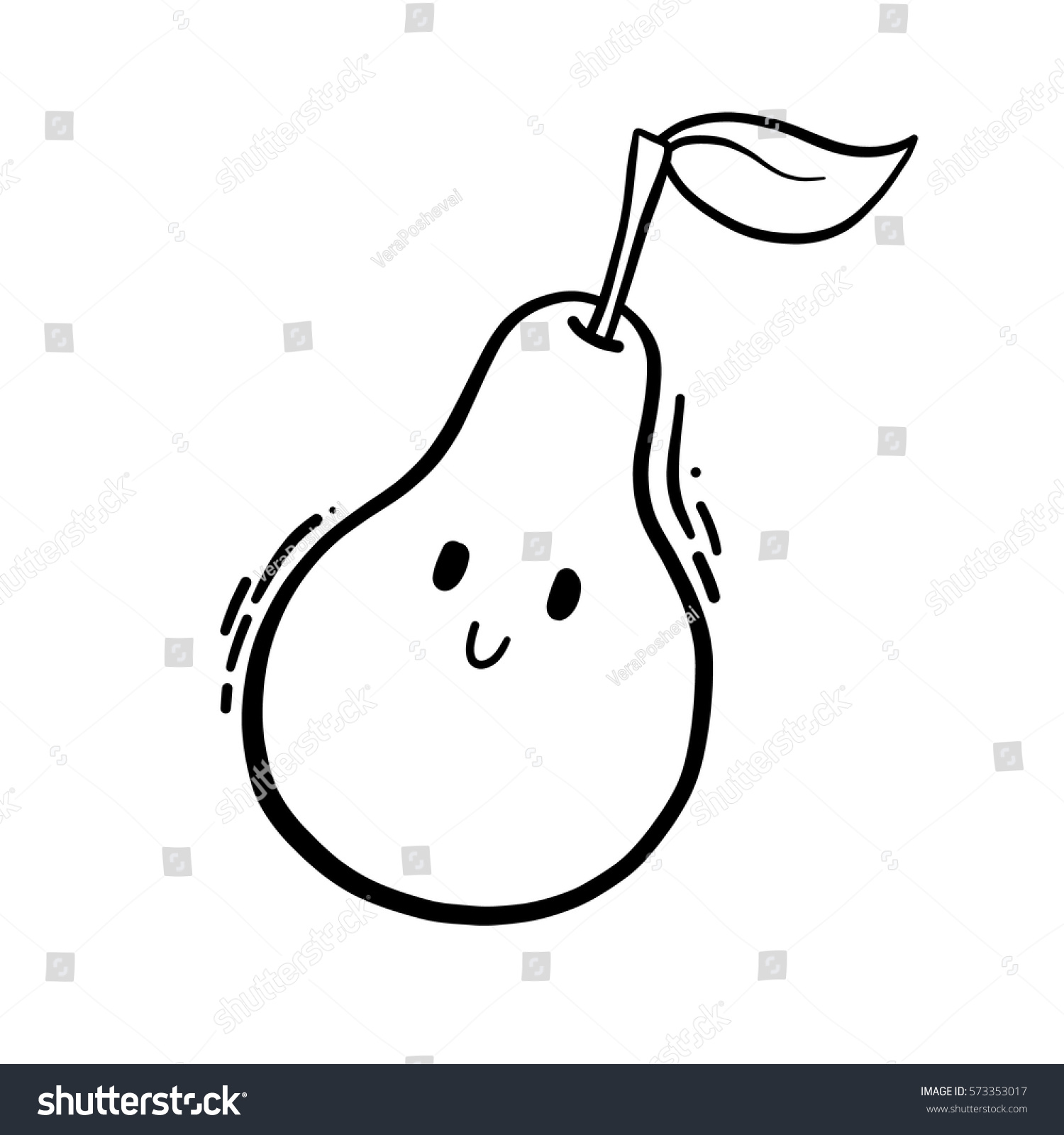 recommend clip art: Cute vector doodle hand drawn line illustration of pear. Can be used for coloring.